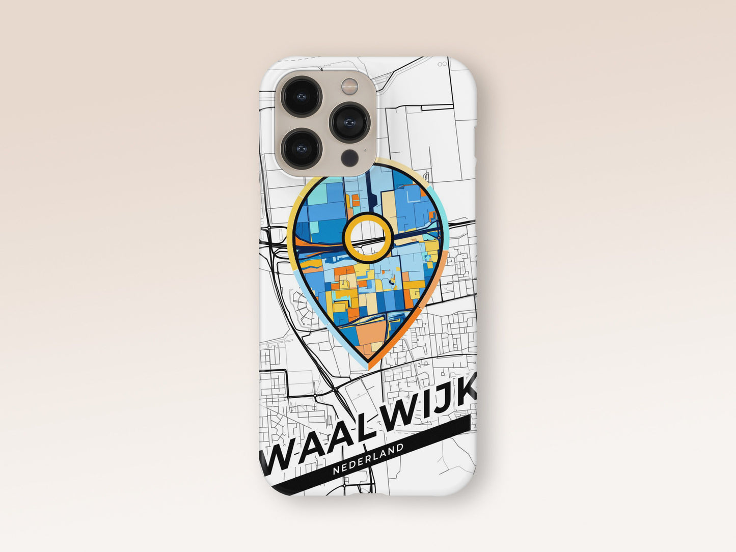 Waalwijk Netherlands slim phone case with colorful icon 1