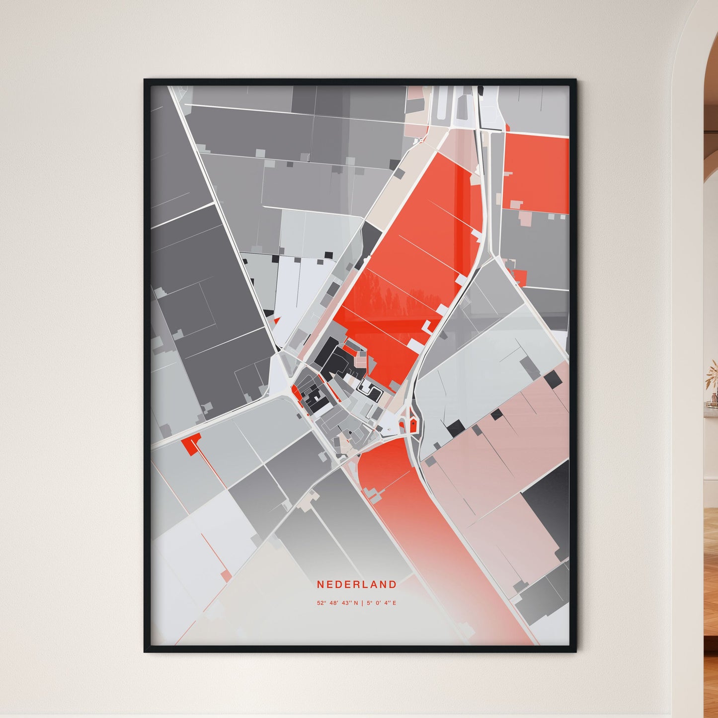 Colorful HOLLANDS KROON NETHERLANDS Fine Art Map Modern