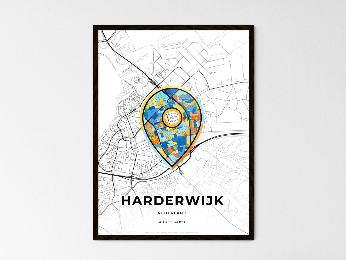 Harderwijk Netherlands wedding art map with pointer icon