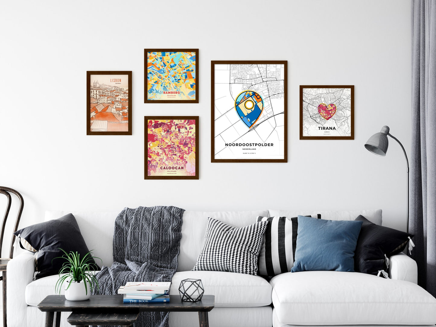 Noordoostpolder Netherlands wall art with creative maps