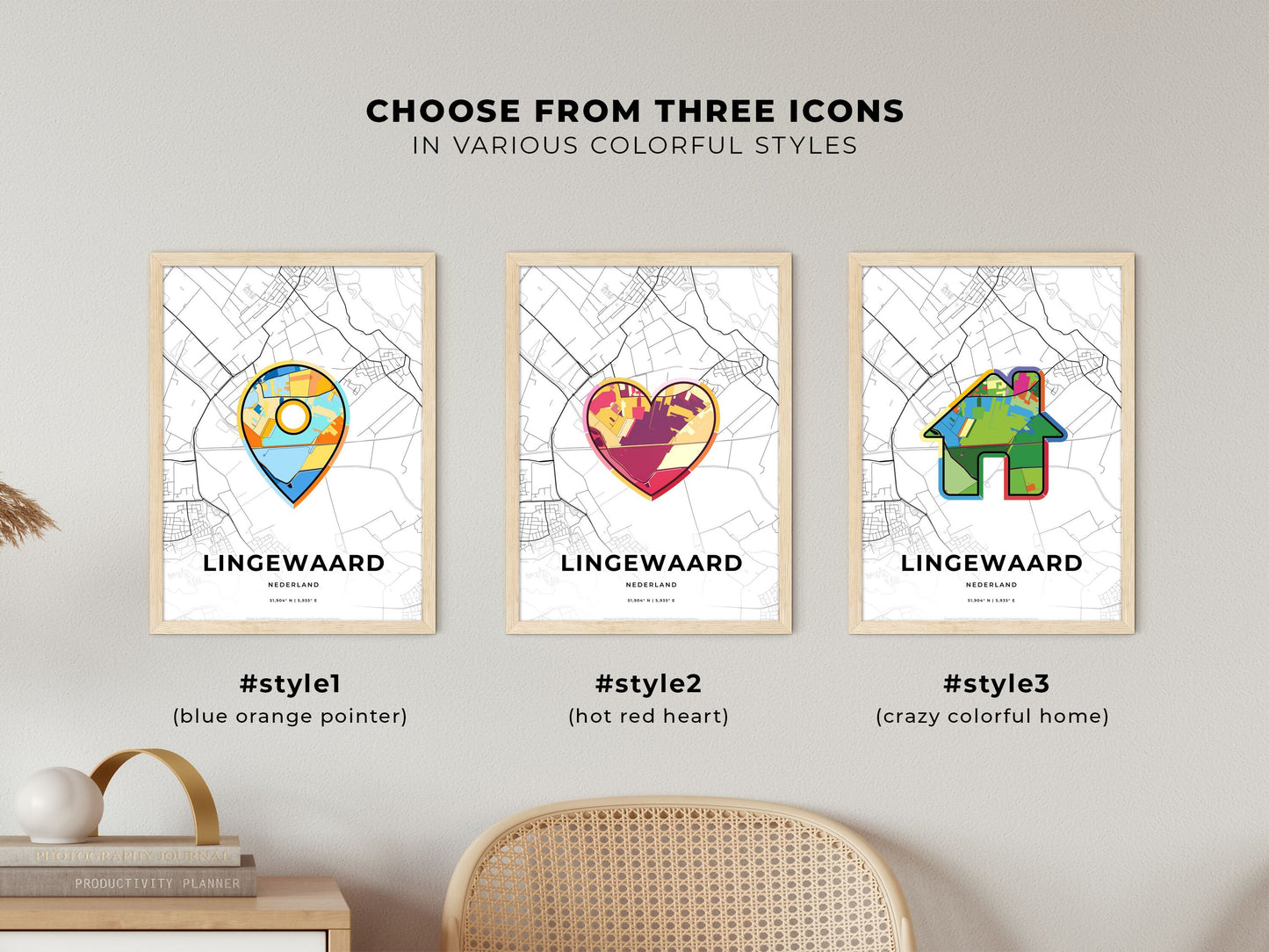 Lingewaard Netherlands maps with colorful icons