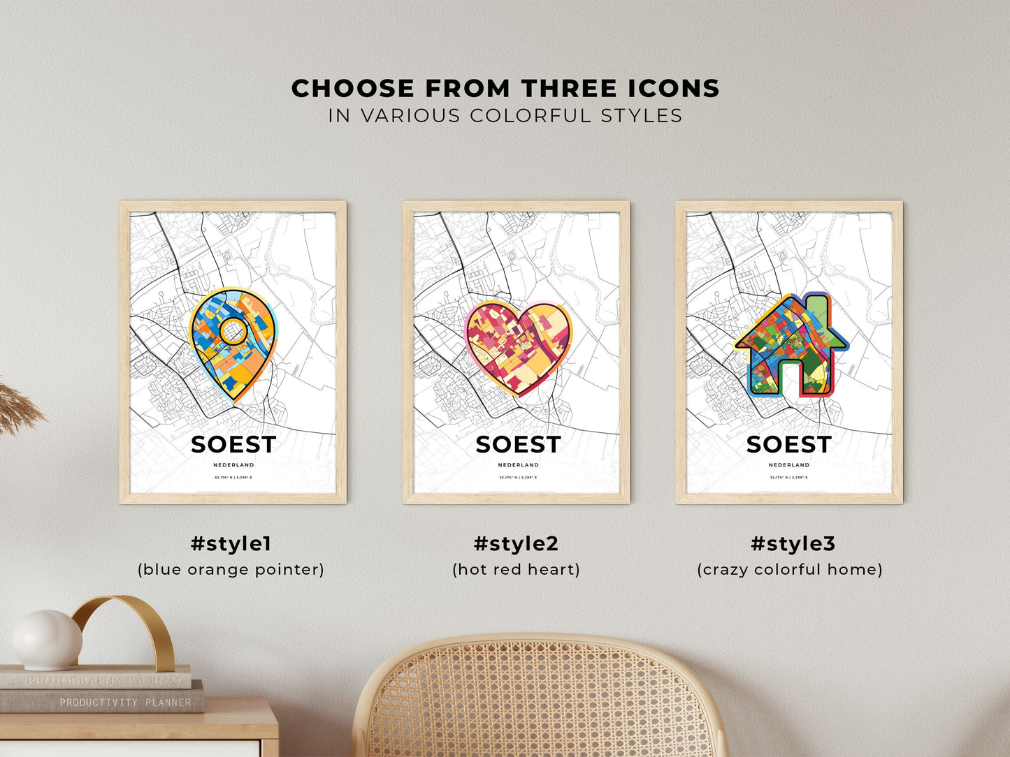 Soest Netherlands maps with colorful icons