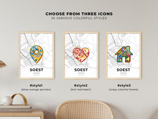 Soest Netherlands maps with colorful icons