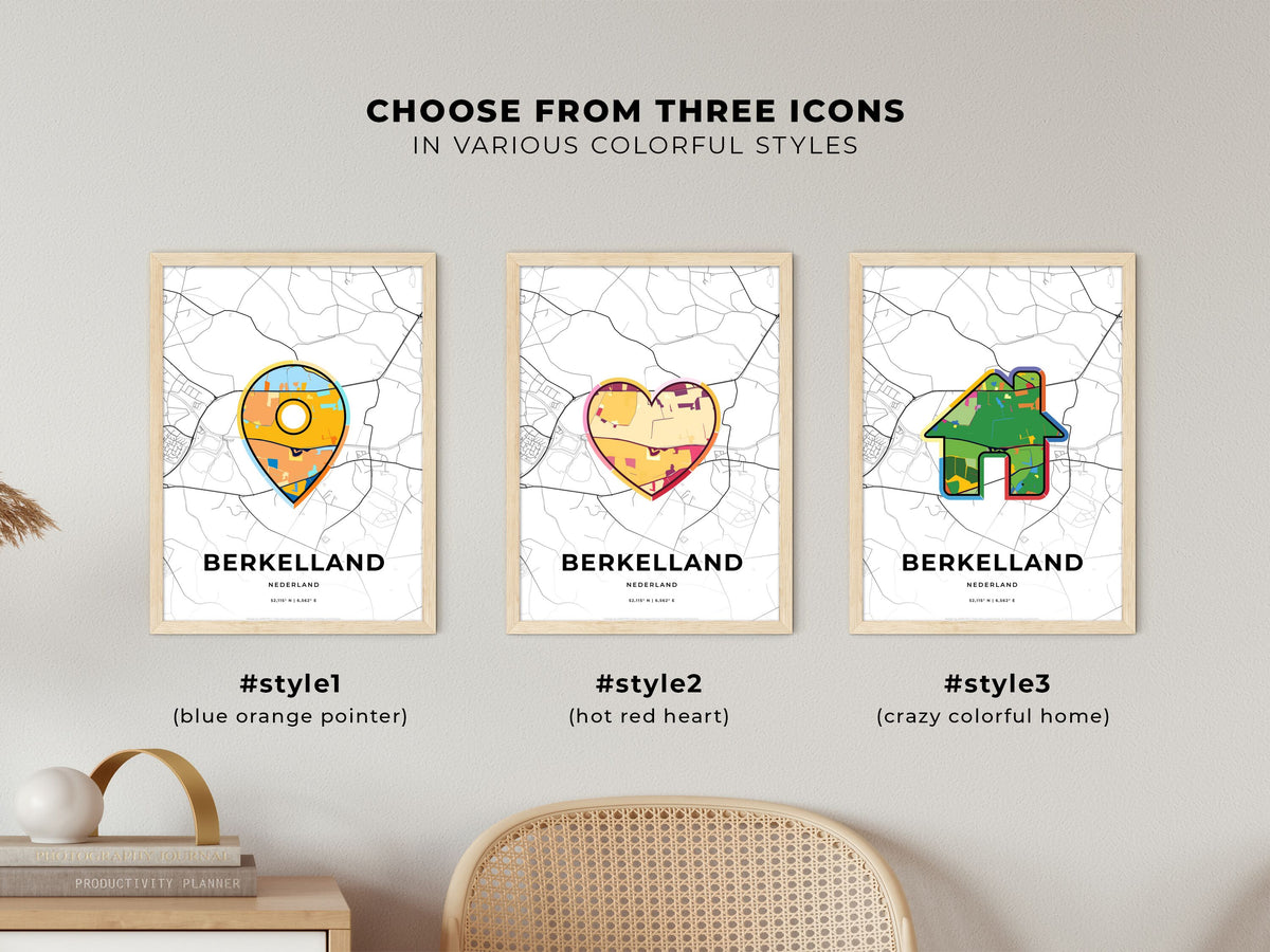 Berkelland Netherlands maps with colorful icons