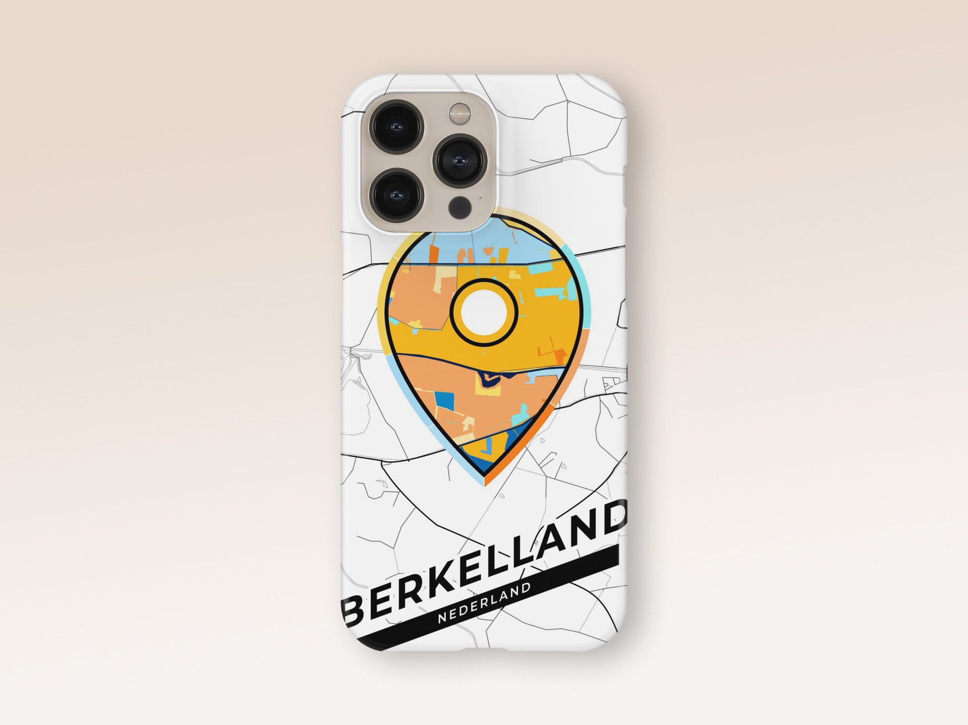 Berkelland Netherlands slim phone case with colorful icon. Birthday, wedding or housewarming gift. Couple match cases. 1