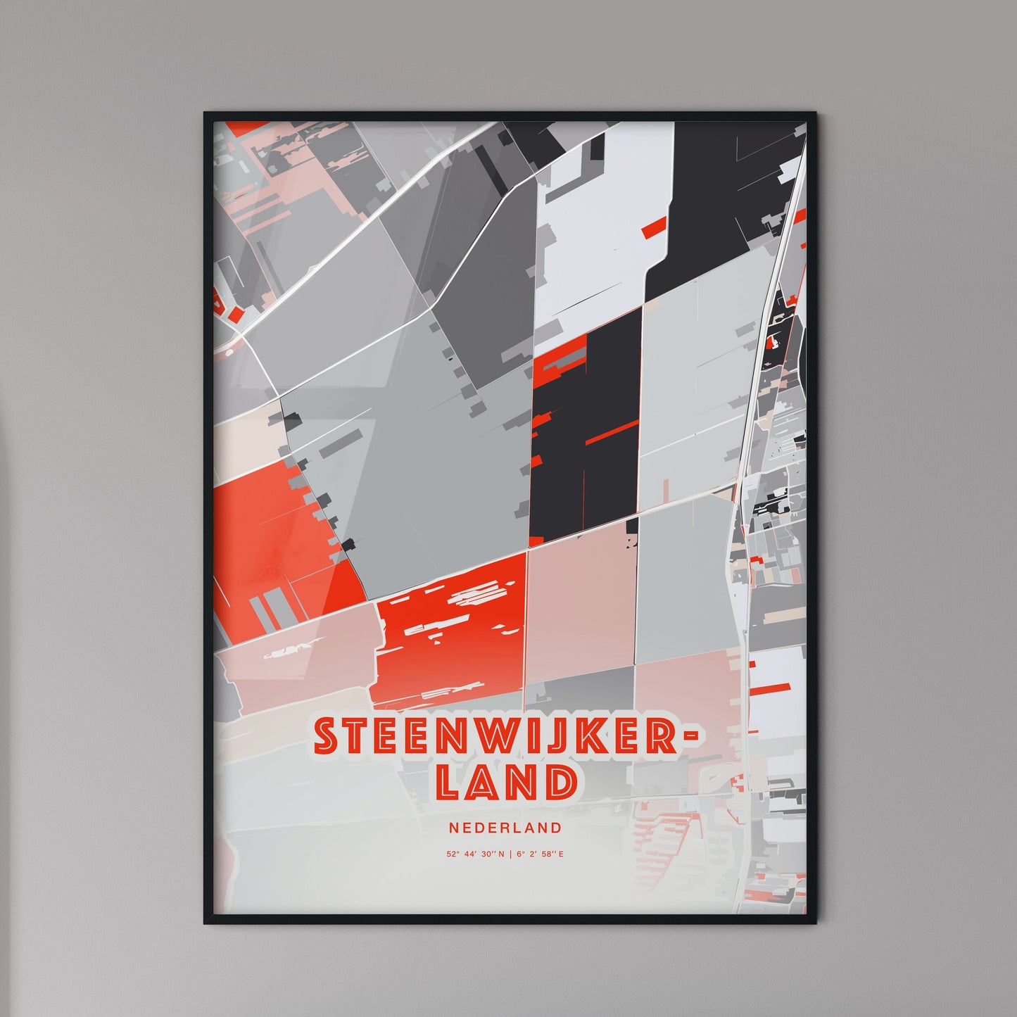 Colorful STEENWIJKERLAND NETHERLANDS Fine Art Map Modern