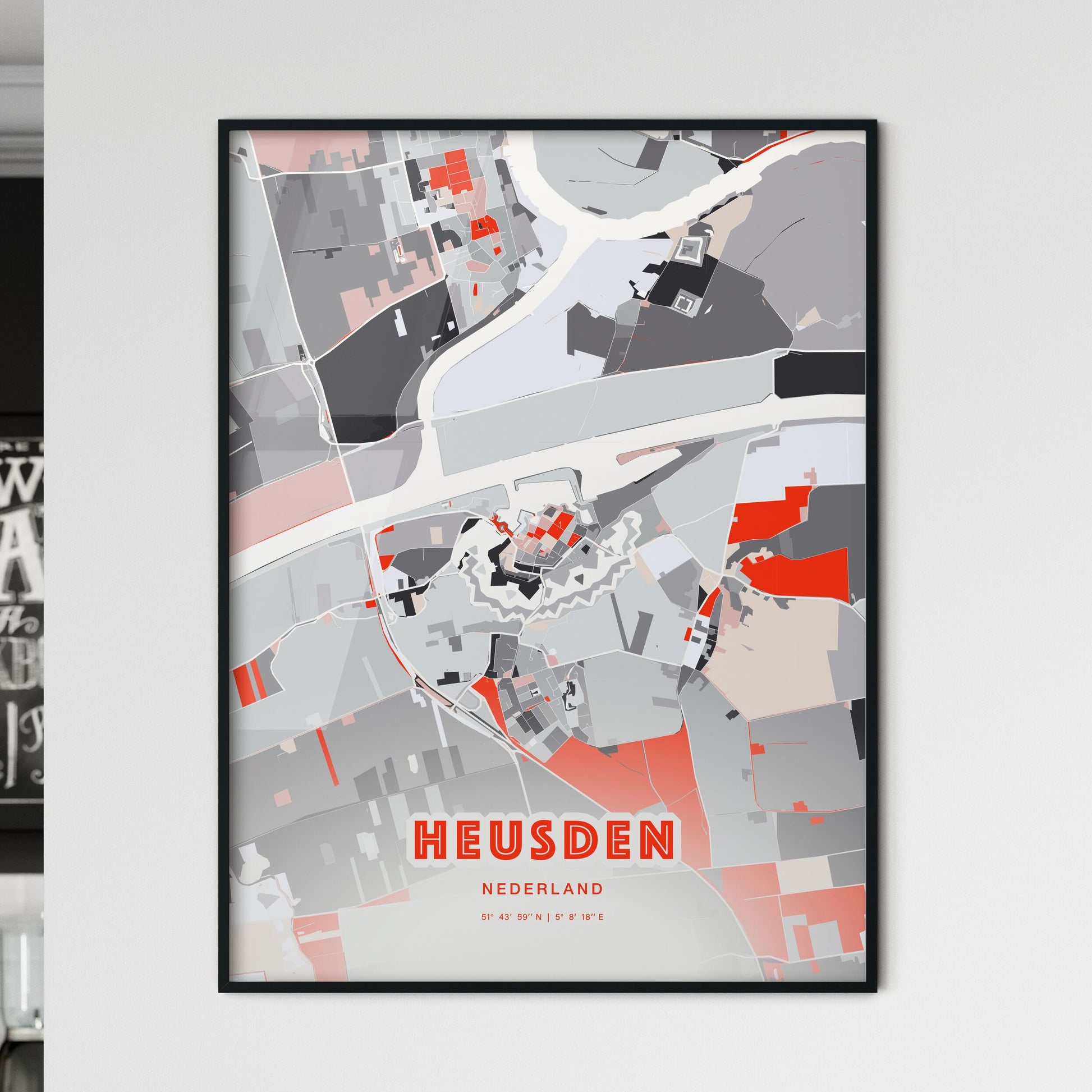 Colorful HEUSDEN NETHERLANDS Fine Art Map Modern