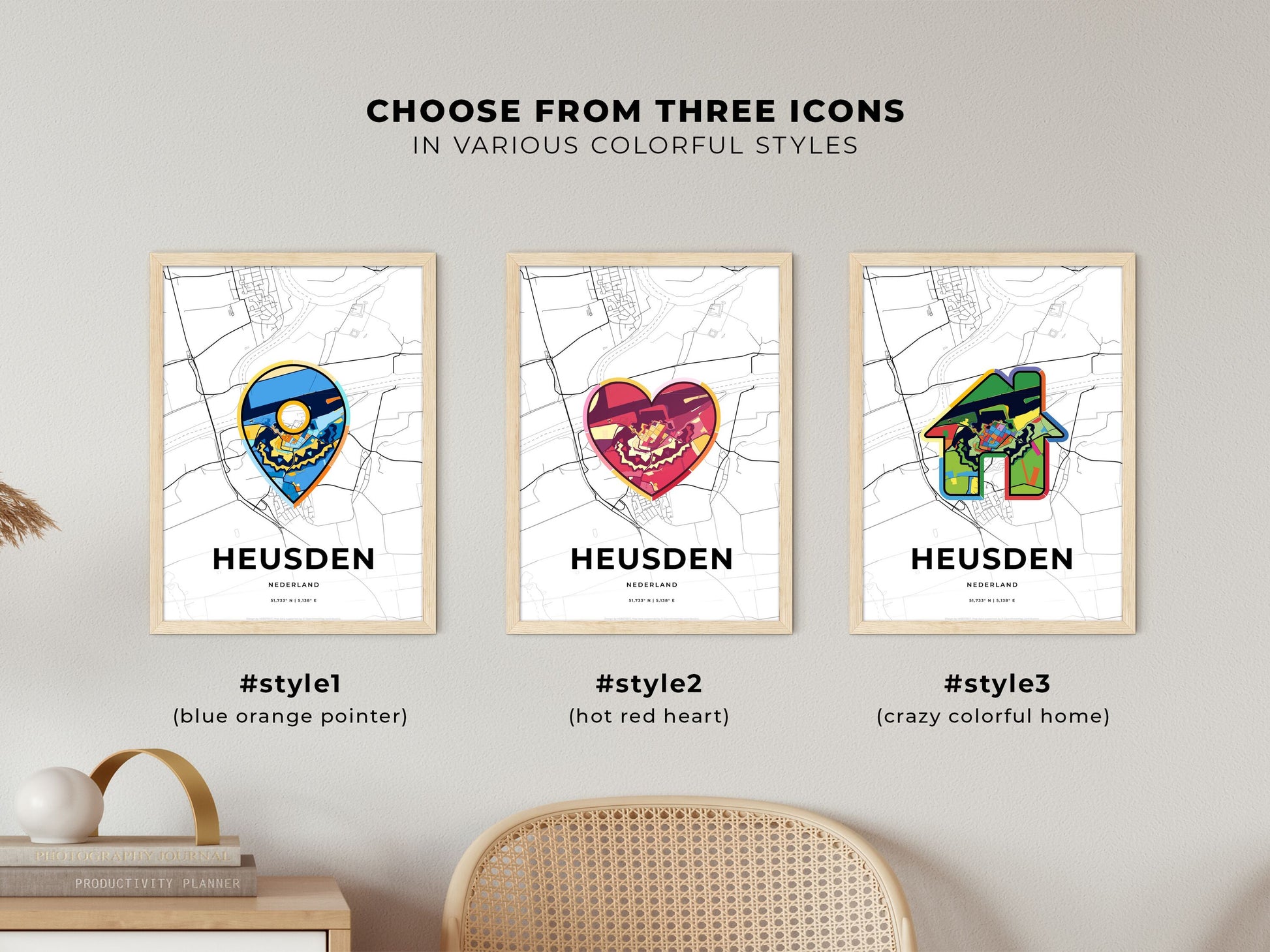 Heusden Netherlands maps with colorful icons