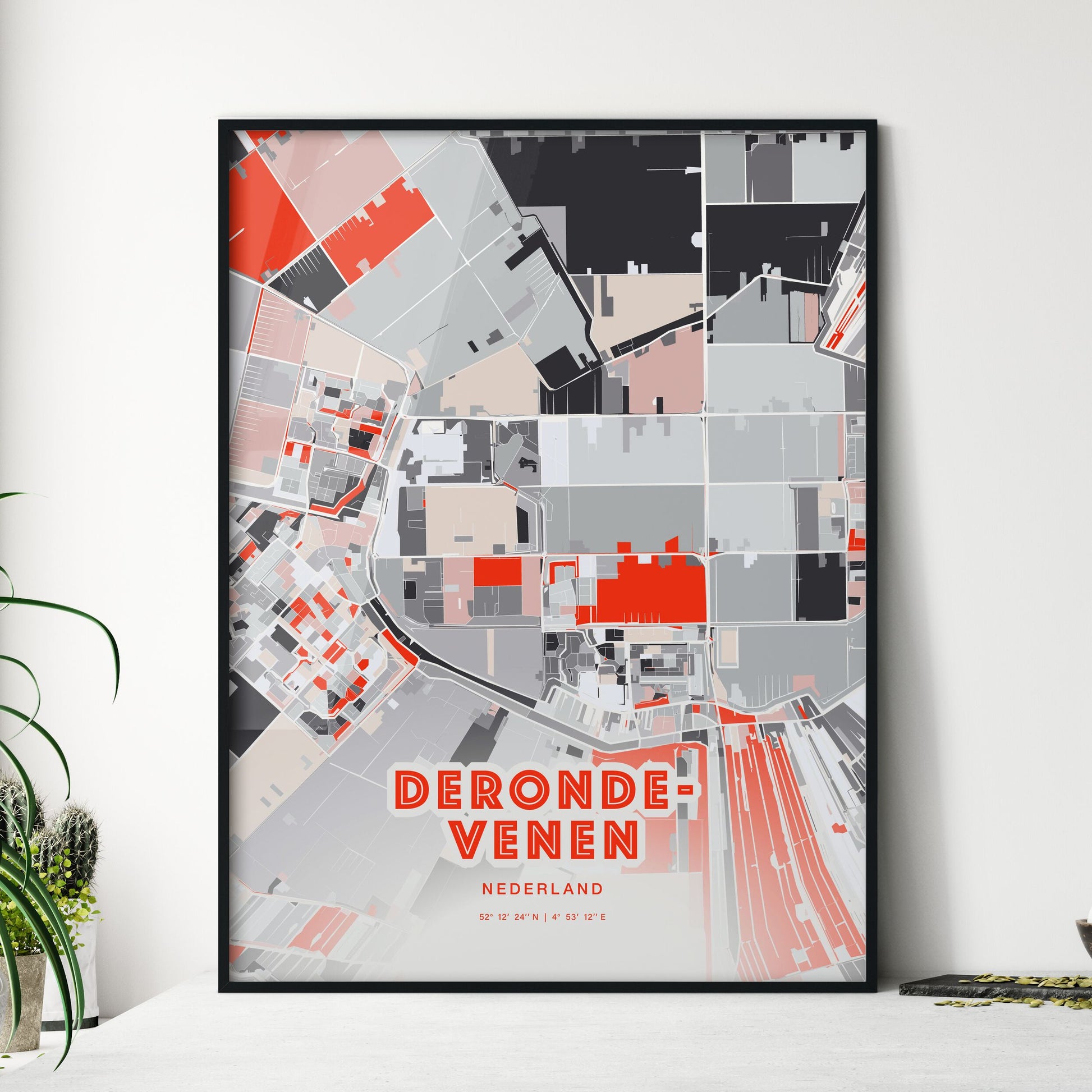 Colorful DE RONDE VENEN NETHERLANDS Fine Art Map Modern