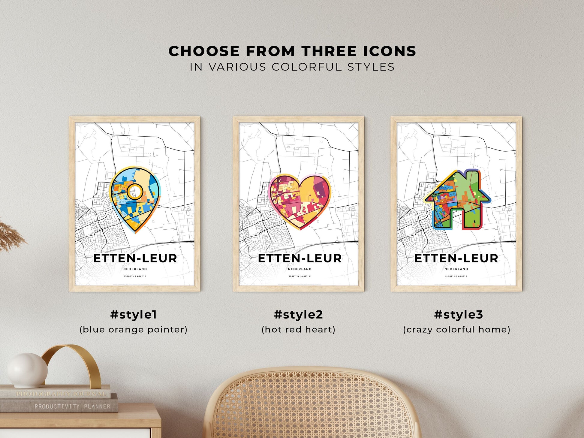 Etten-Leur Netherlands maps with colorful icons