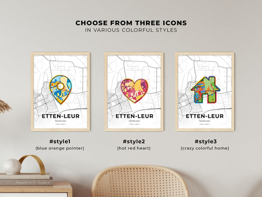 Etten-Leur Netherlands maps with colorful icons