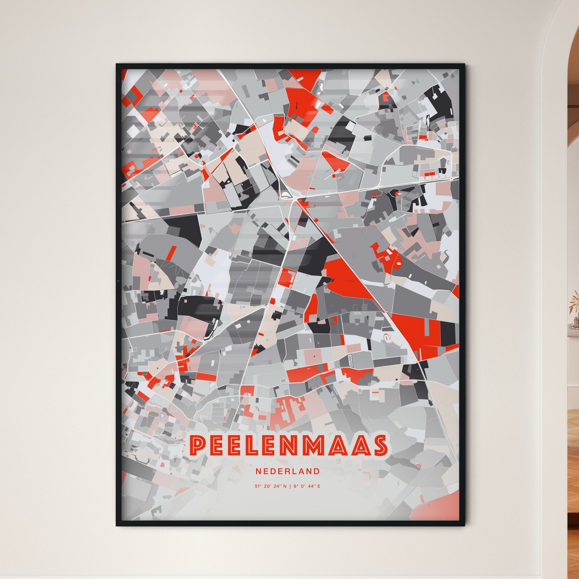 Colorful PEEL EN MAAS NETHERLANDS Fine Art Map Modern