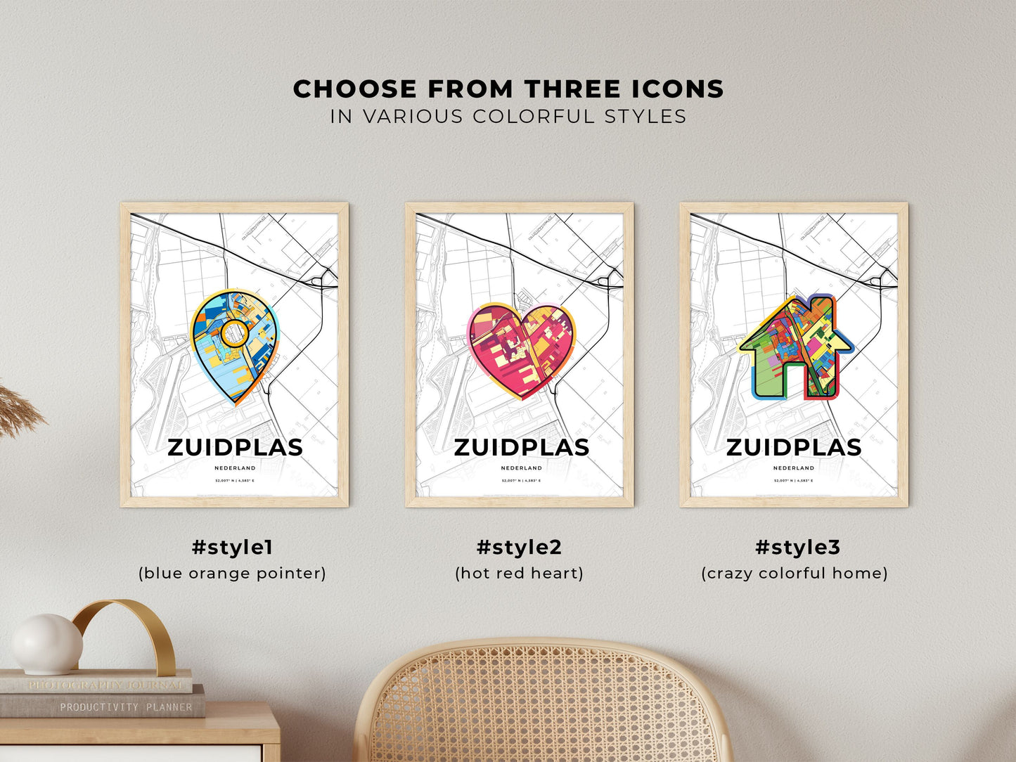 Zuidplas Netherlands maps with colorful icons