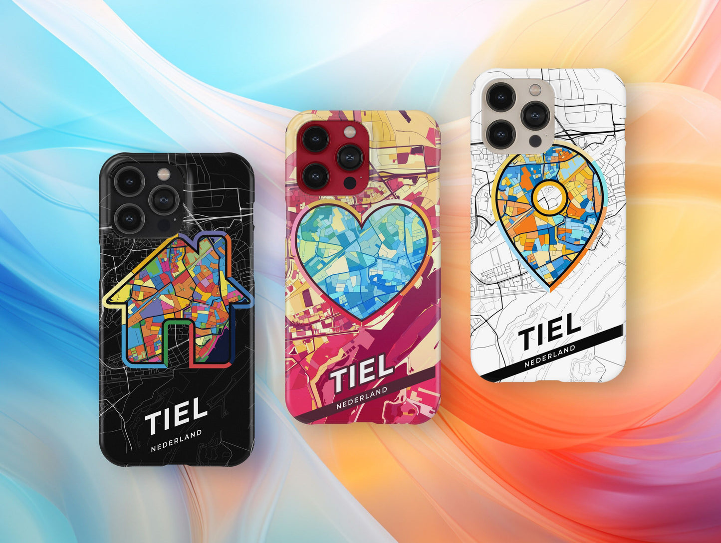 Tiel Netherlands slim phone case with colorful icon