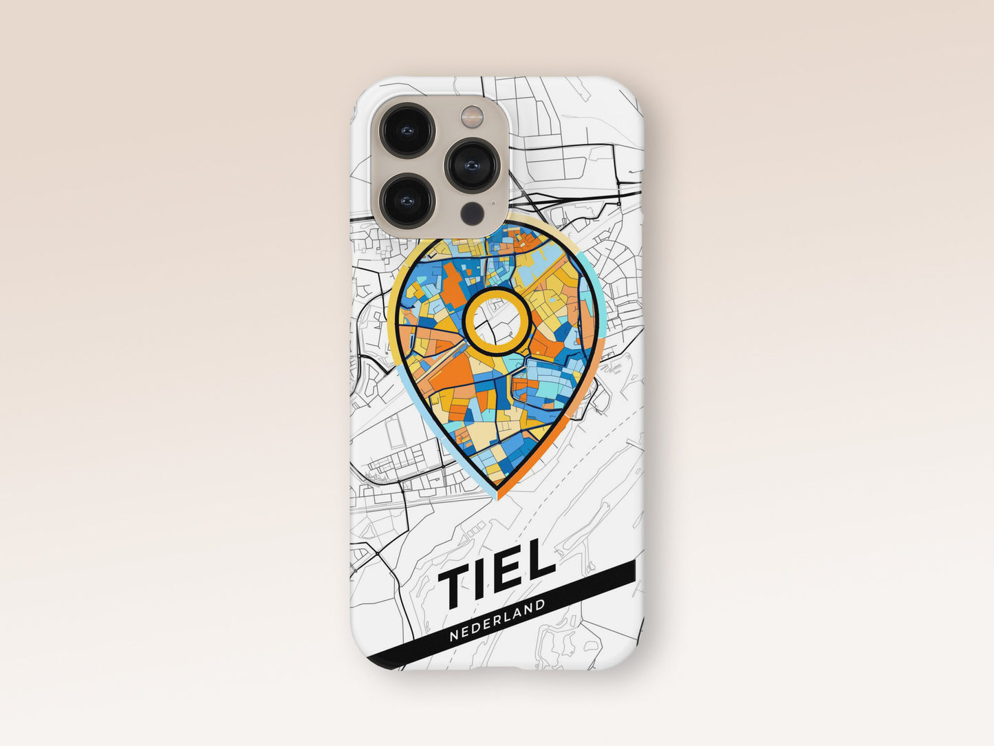 Tiel Netherlands slim phone case with colorful icon 1
