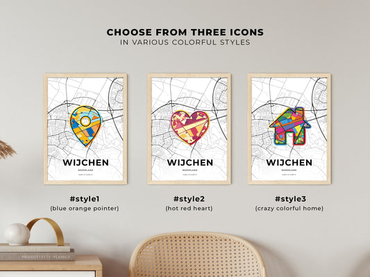 Wijchen Netherlands maps with colorful icons