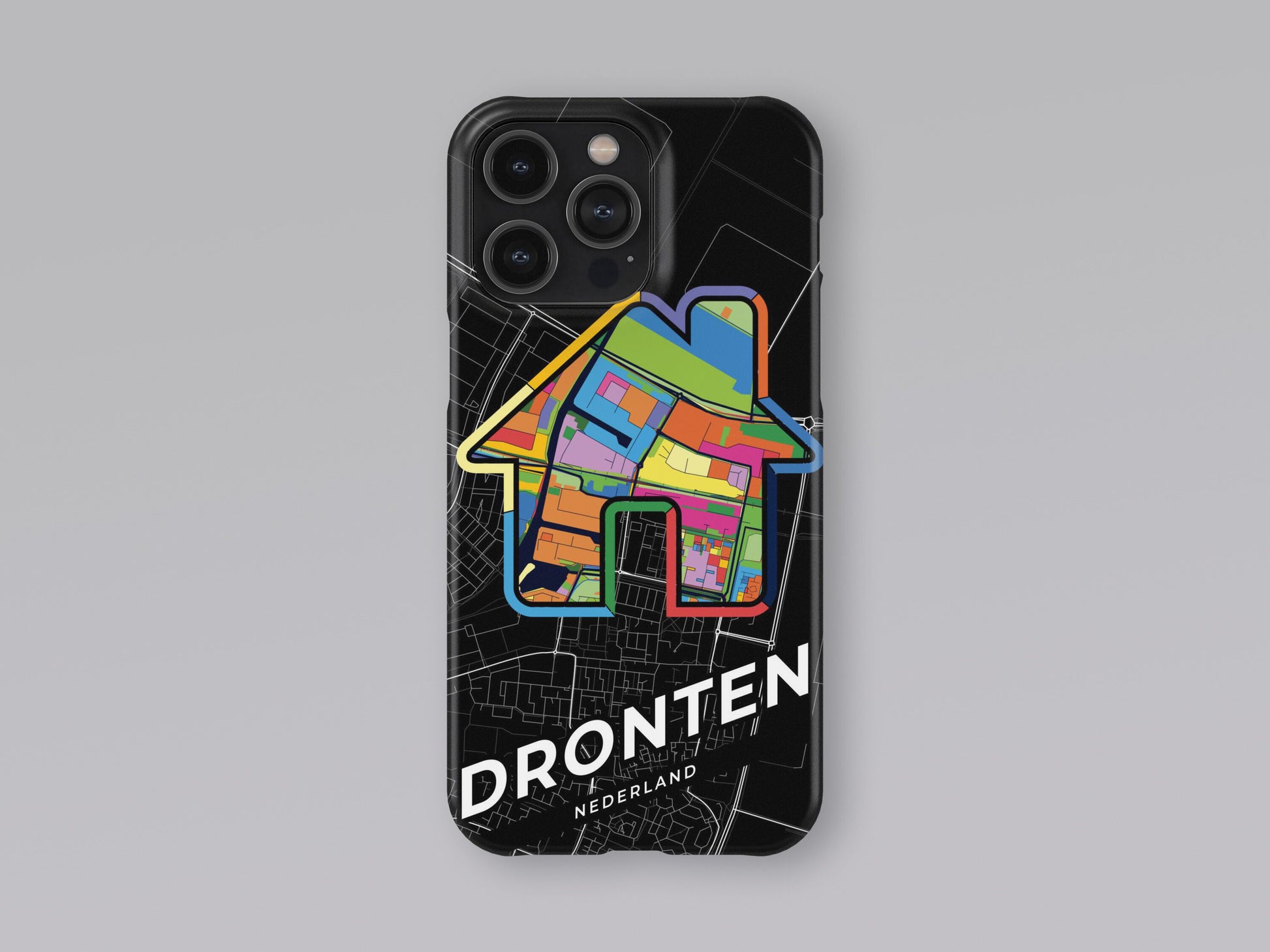 Dronten Netherlands slim phone case with colorful icon. Birthday, wedding or housewarming gift. Couple match cases. 3