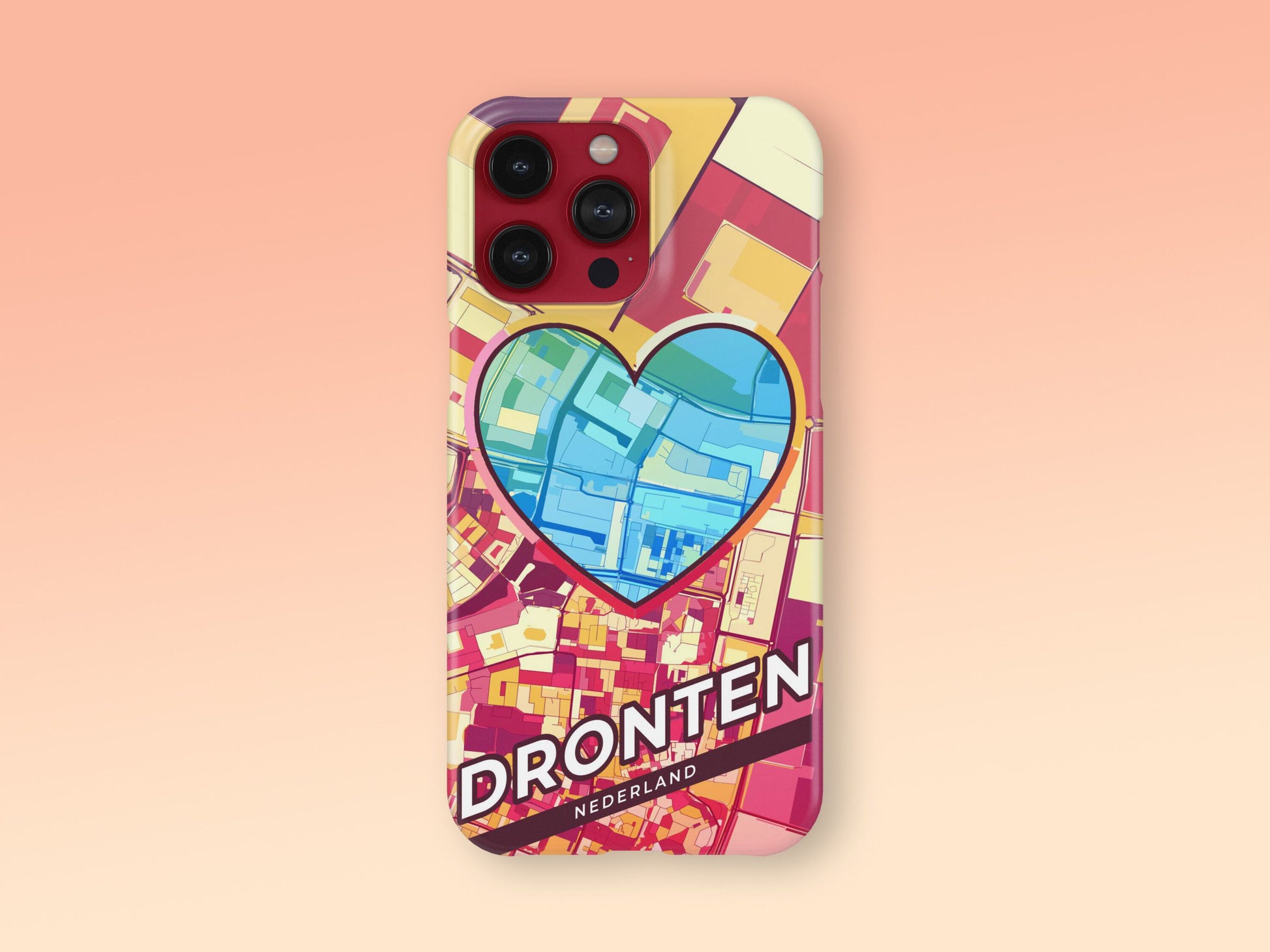 Dronten Netherlands slim phone case with colorful icon. Birthday, wedding or housewarming gift. Couple match cases. 2