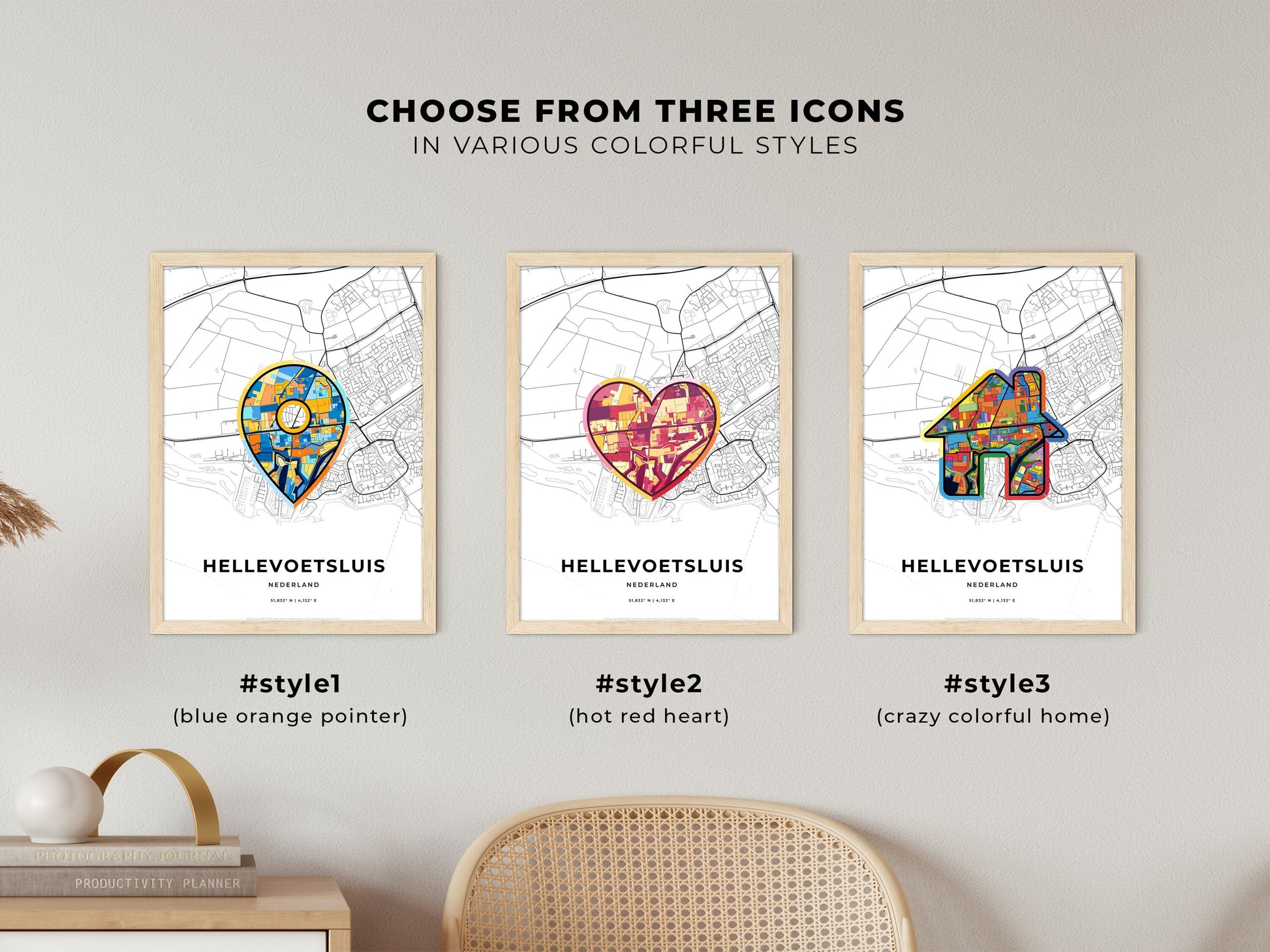 Hellevoetsluis Netherlands maps with colorful icons