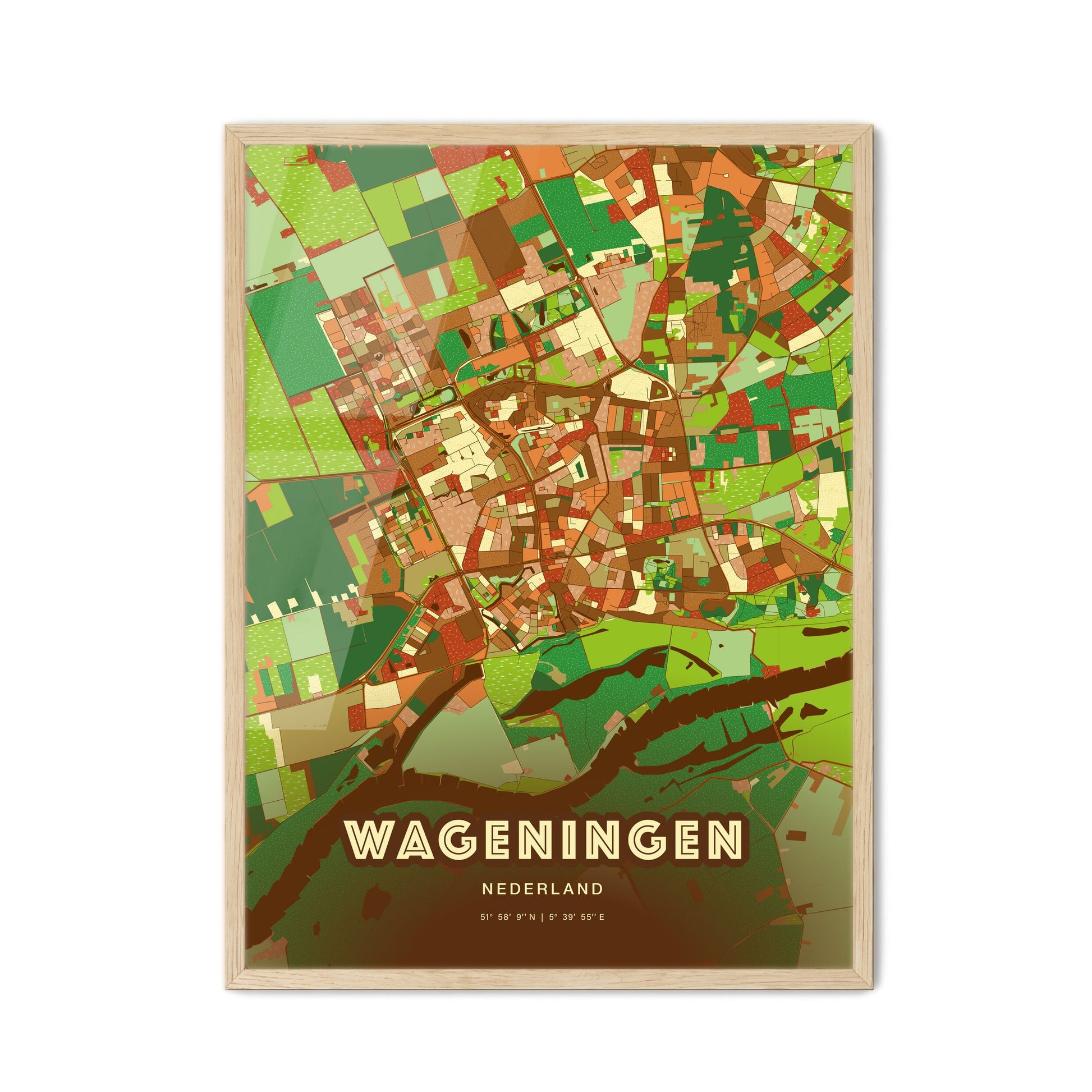 Colorful WAGENINGEN NETHERLANDS Fine Art Map Farmhouse