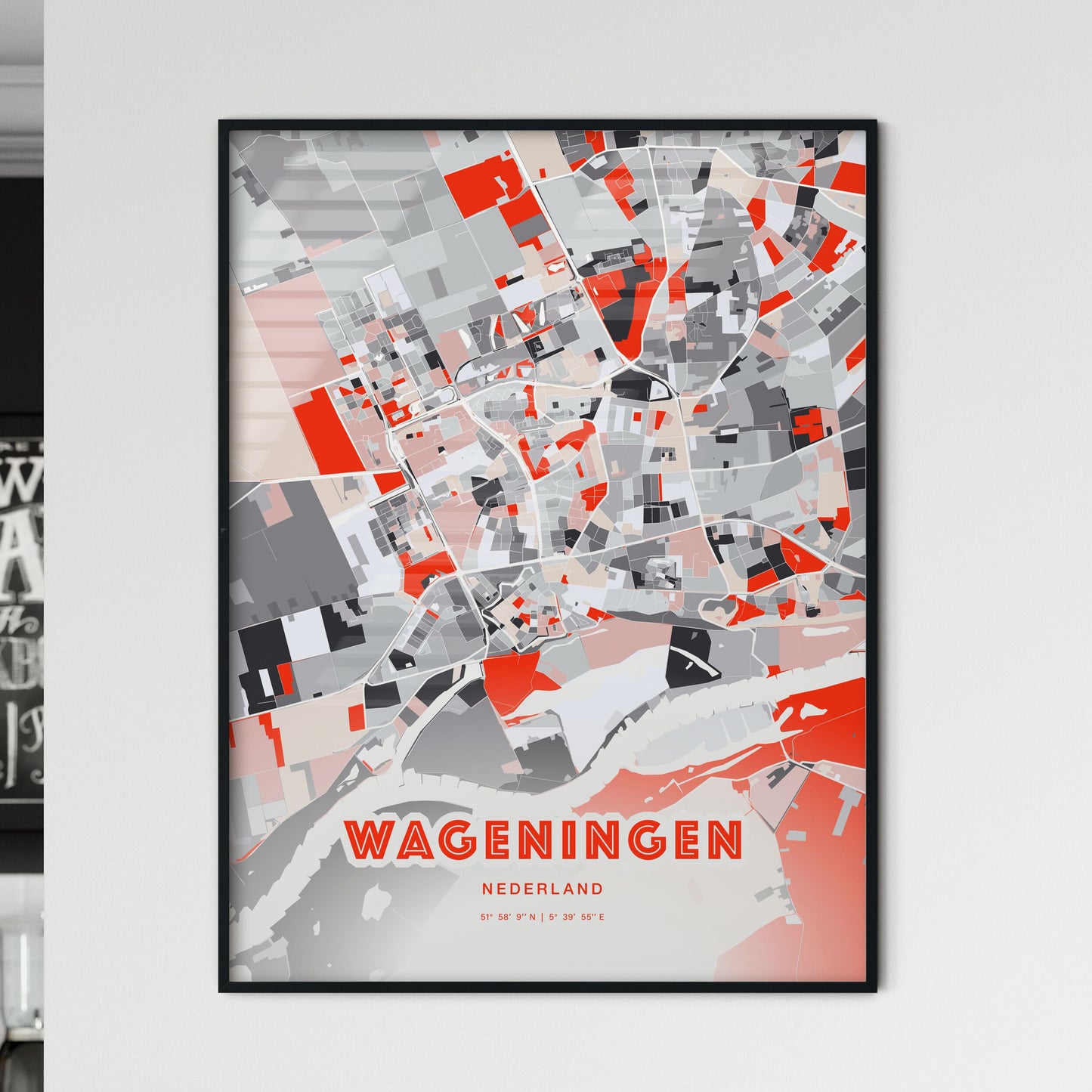 Colorful WAGENINGEN NETHERLANDS Fine Art Map Modern