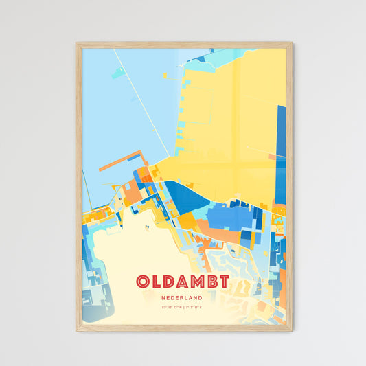 Colorful OLDAMBT NETHERLANDS Fine Art Map Blue Orange