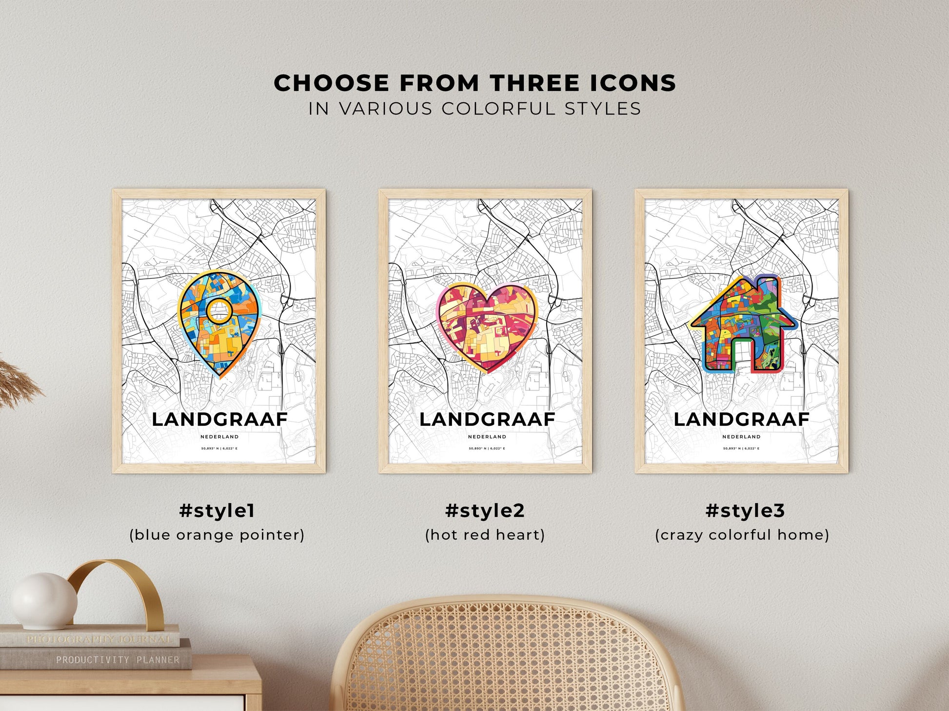 Landgraaf Netherlands maps with colorful icons