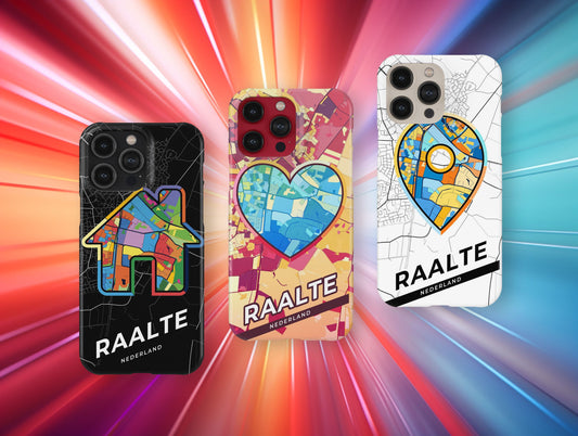 Raalte Netherlands slim phone case with colorful icon. Birthday, wedding or housewarming gift. Couple match cases.