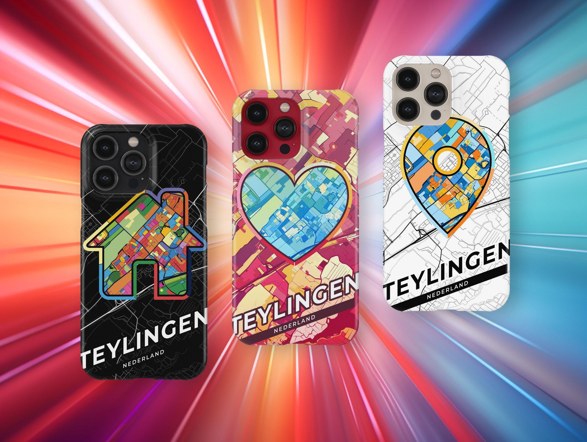 Teylingen Netherlands slim phone case with colorful icon
