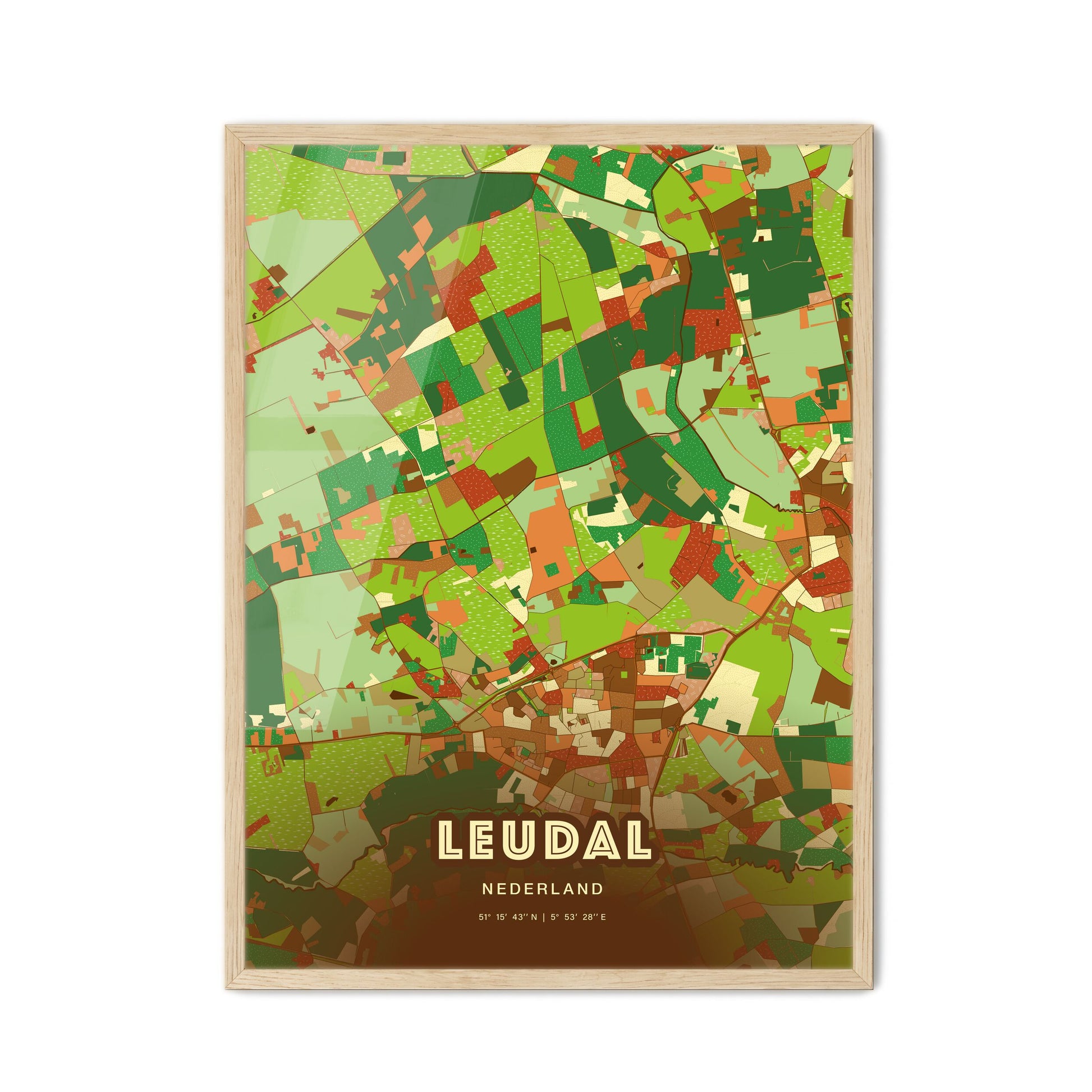 Colorful LEUDAL NETHERLANDS Fine Art Map Farmhouse