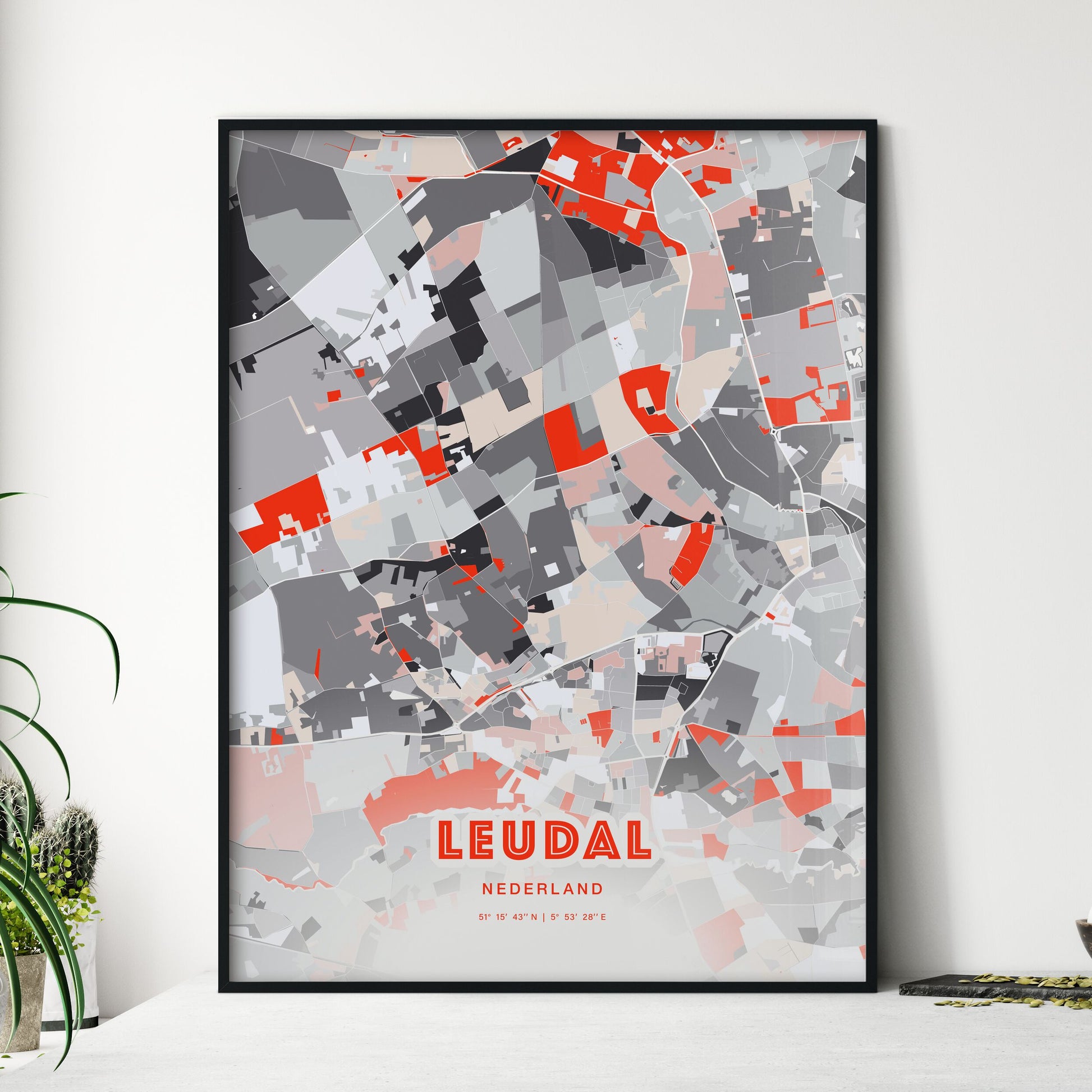 Colorful LEUDAL NETHERLANDS Fine Art Map Modern