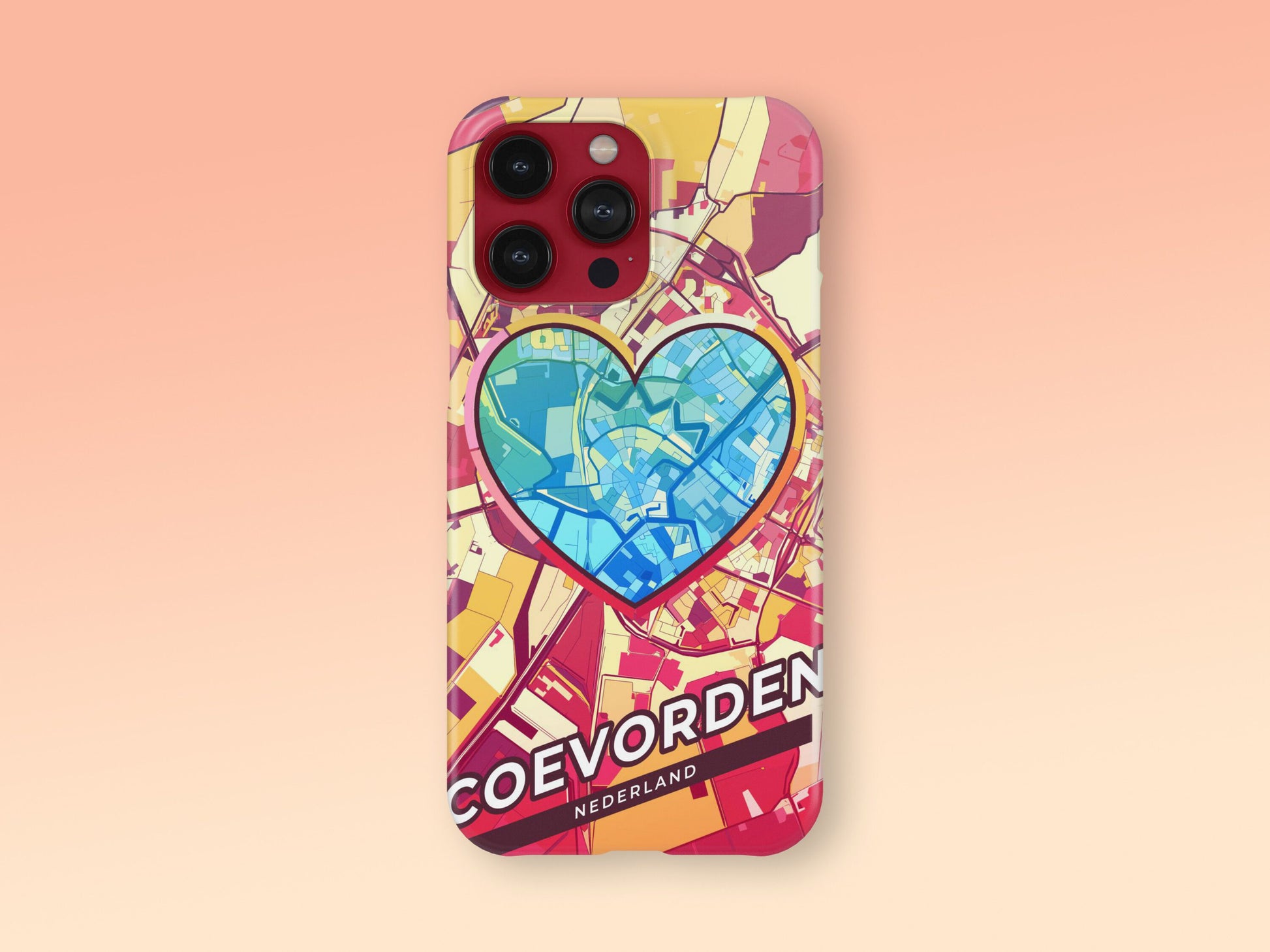 Coevorden Netherlands slim phone case with colorful icon. Birthday, wedding or housewarming gift. Couple match cases. 2