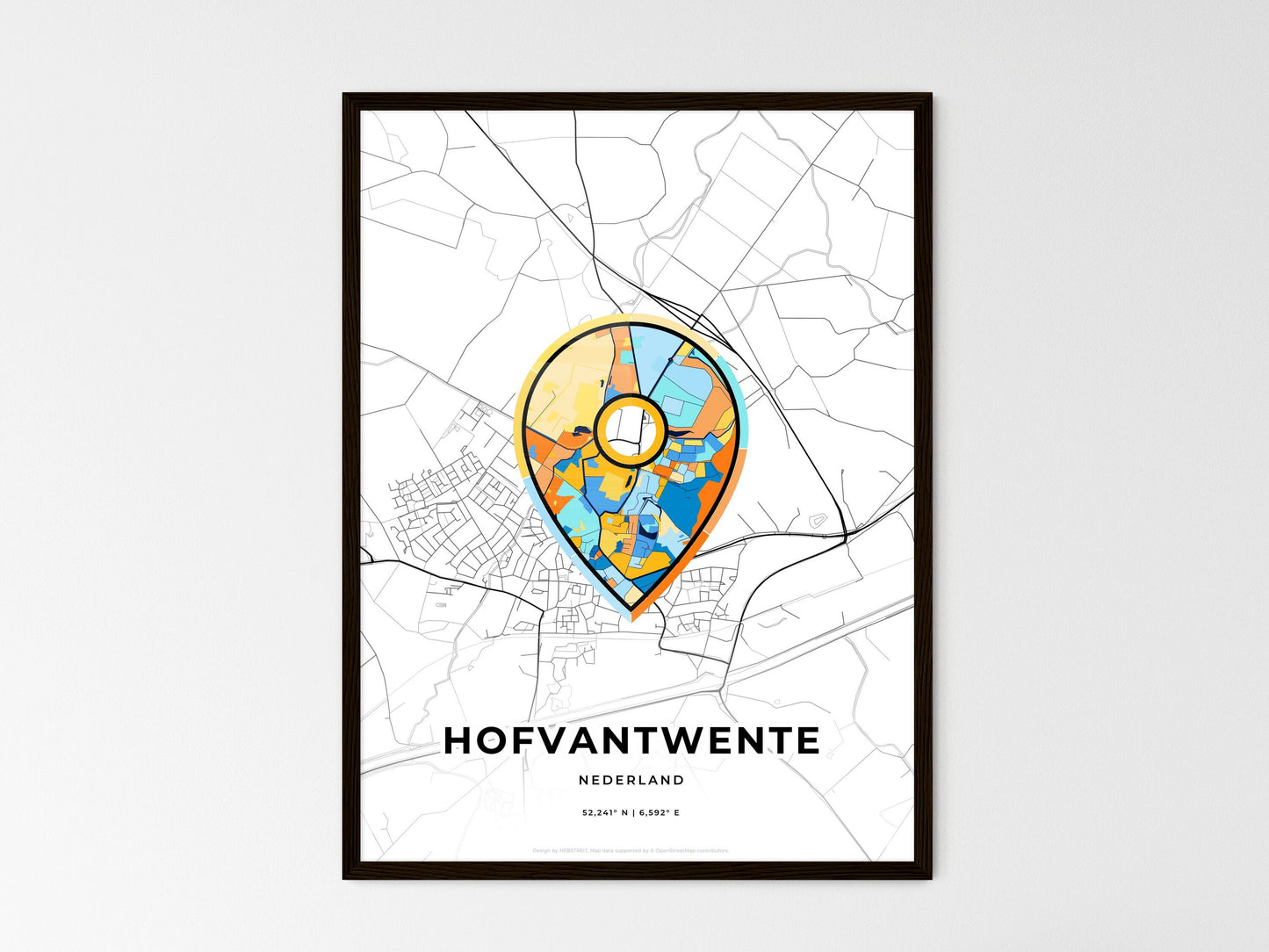 Hof Van Twente Netherlands wedding art map with pointer icon