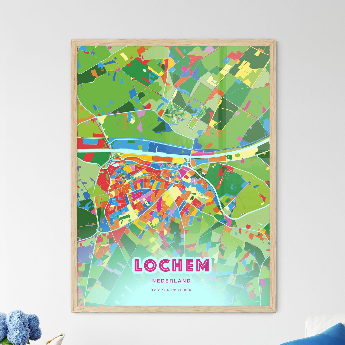 Colorful LOCHEM NETHERLANDS Fine Art Map Crazy Colors