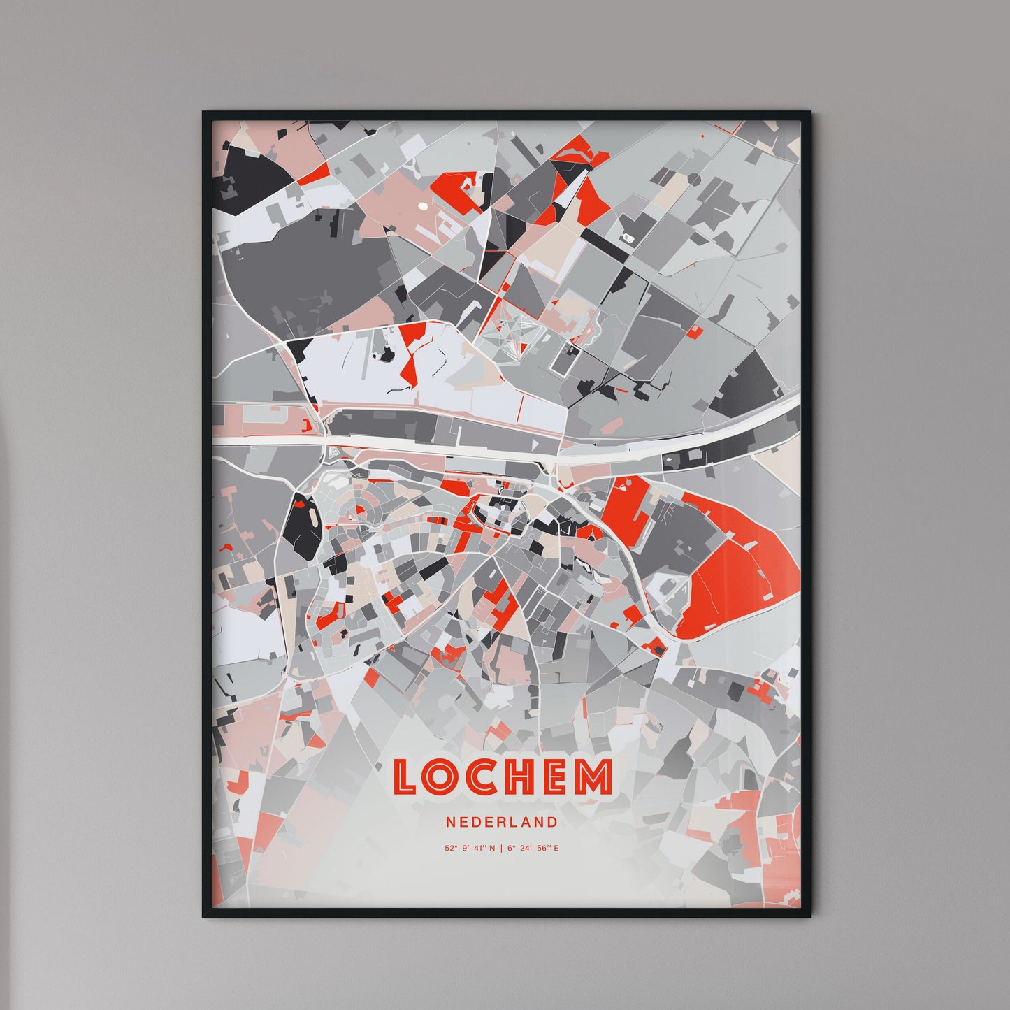 Colorful LOCHEM NETHERLANDS Fine Art Map Modern