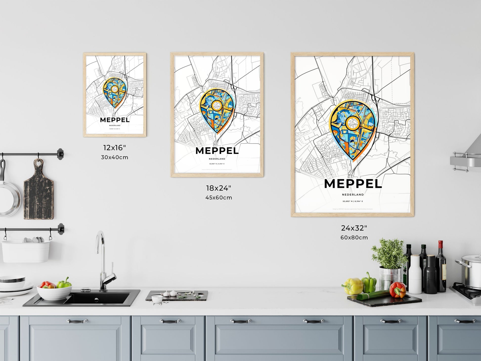 Meppel Netherlands art map size chart