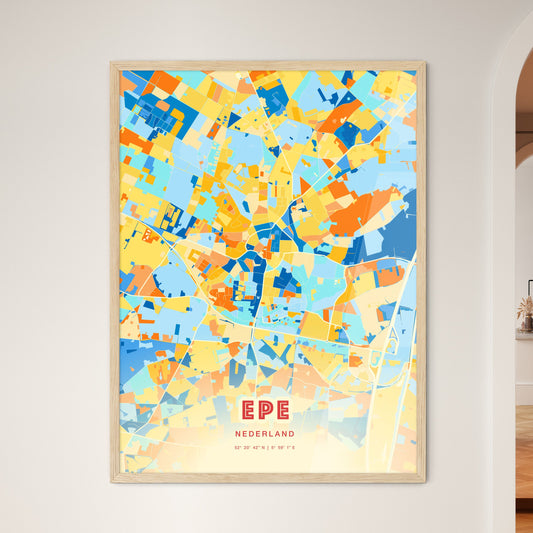 Colorful EPE NETHERLANDS Fine Art Map Blue Orange