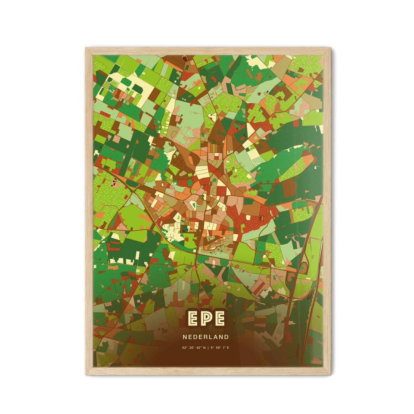 Colorful EPE NETHERLANDS Fine Art Map Farmhouse