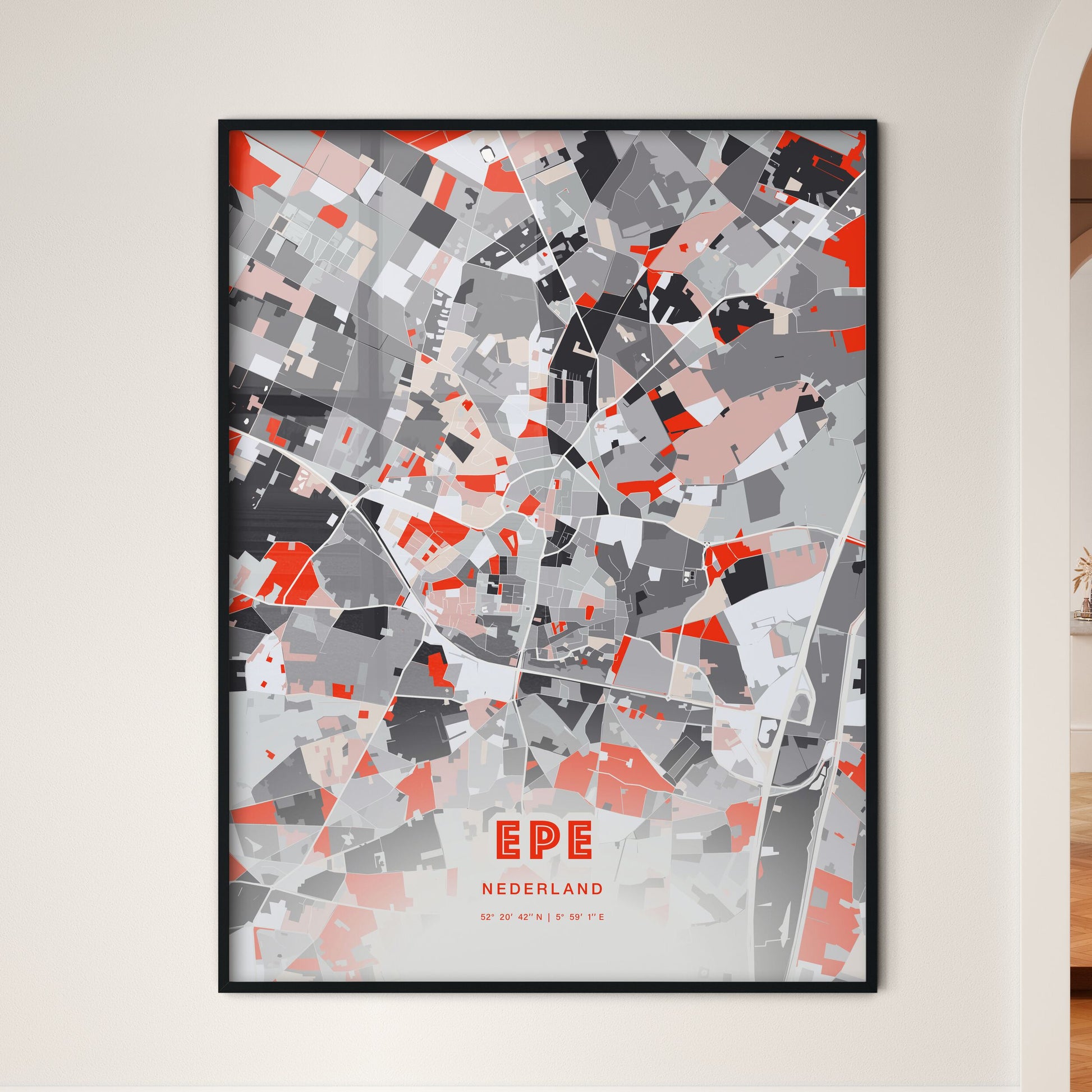 Colorful EPE NETHERLANDS Fine Art Map Modern