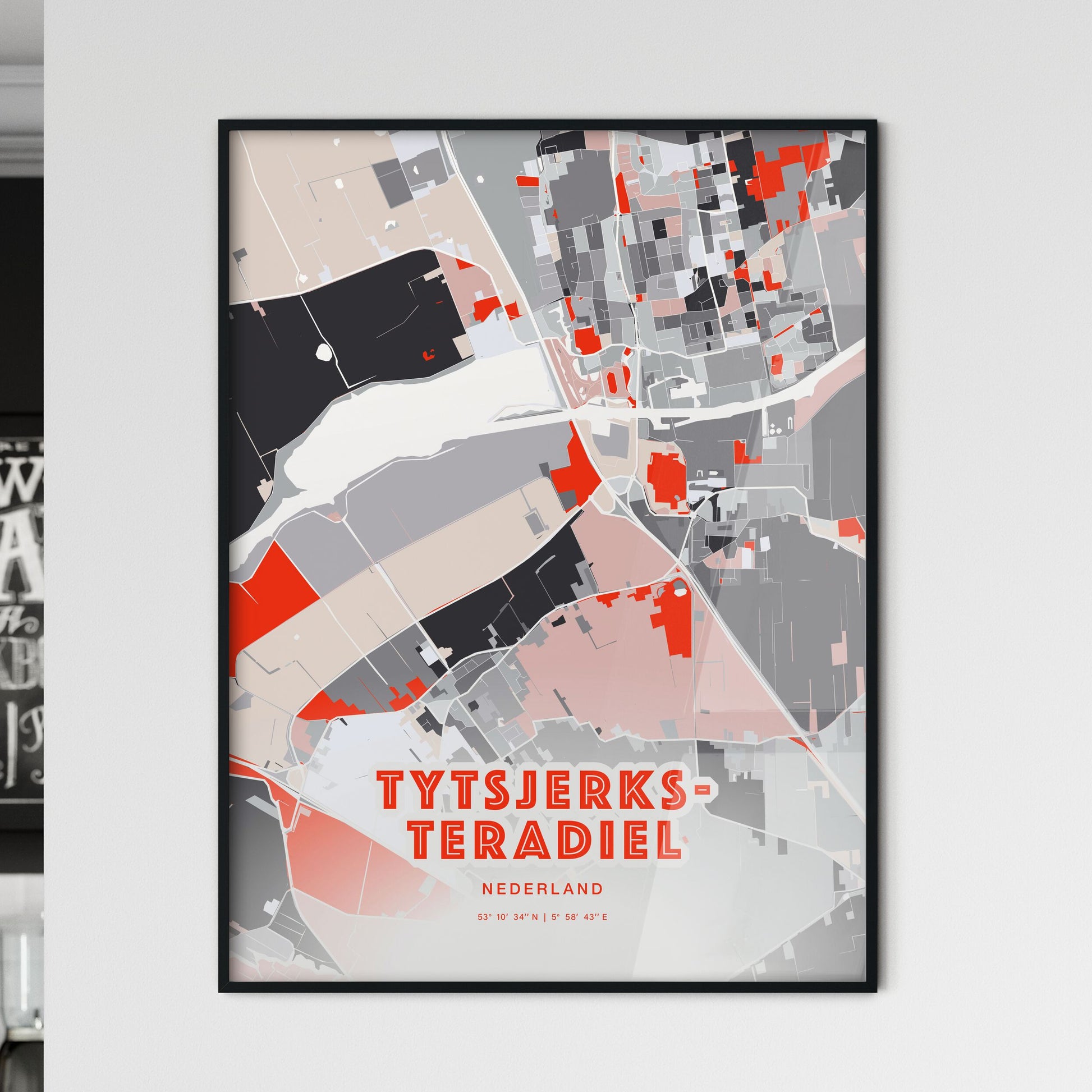 Colorful TYTSJERKSTERADIEL NETHERLANDS Fine Art Map Modern