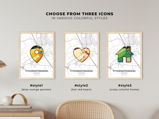 Tytsjerksteradiel Netherlands maps with colorful icons