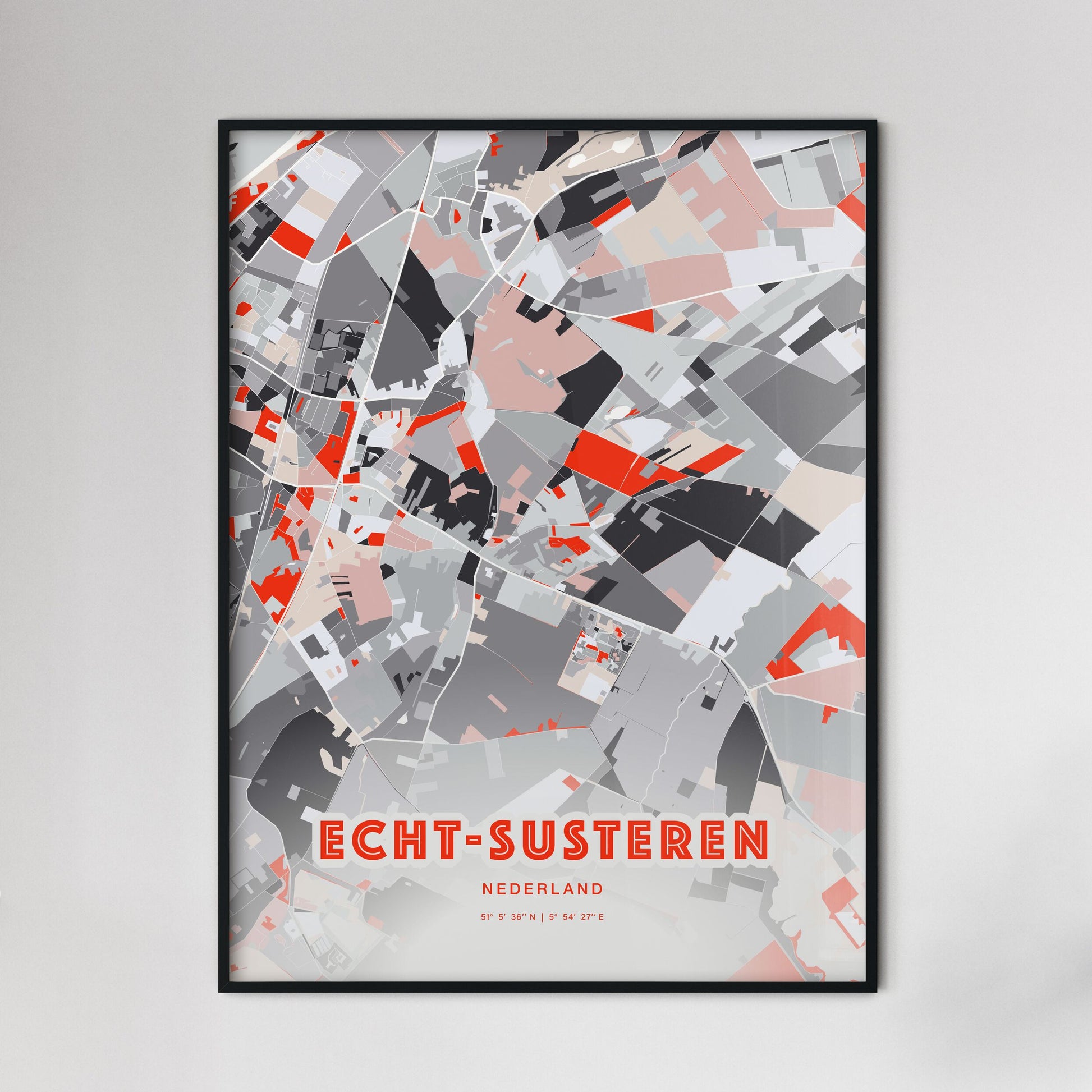 Colorful ECHT-SUSTEREN NETHERLANDS Fine Art Map Modern