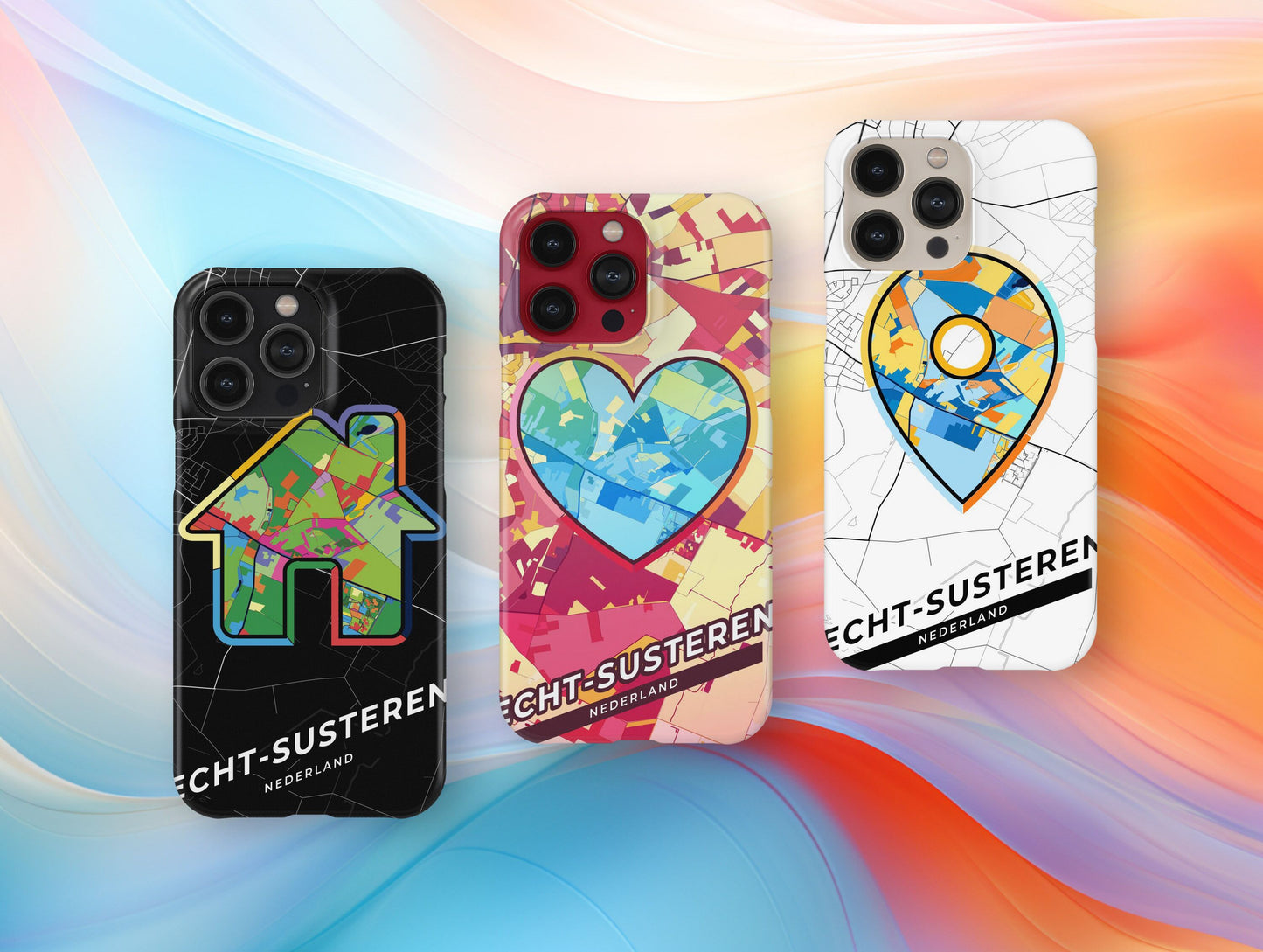 Echt-Susteren Netherlands slim phone case with colorful icon. Birthday, wedding or housewarming gift. Couple match cases.