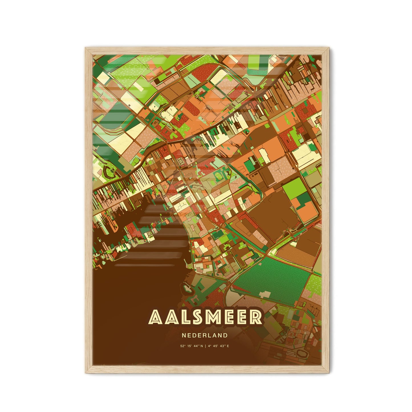 Colorful AALSMEER NETHERLANDS Fine Art Map Farmhouse