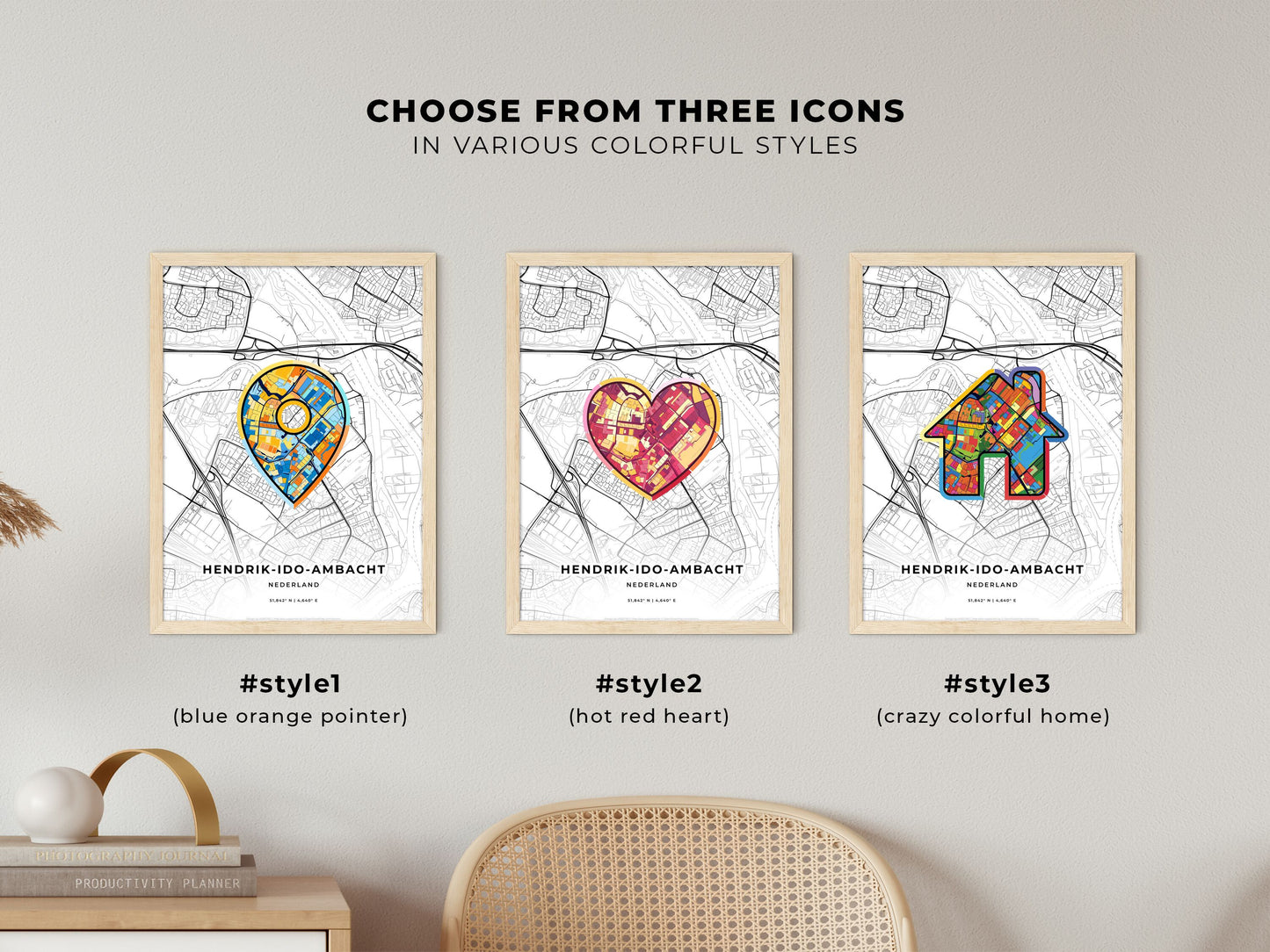 Hendrik-Ido-Ambacht Netherlands maps with colorful icons