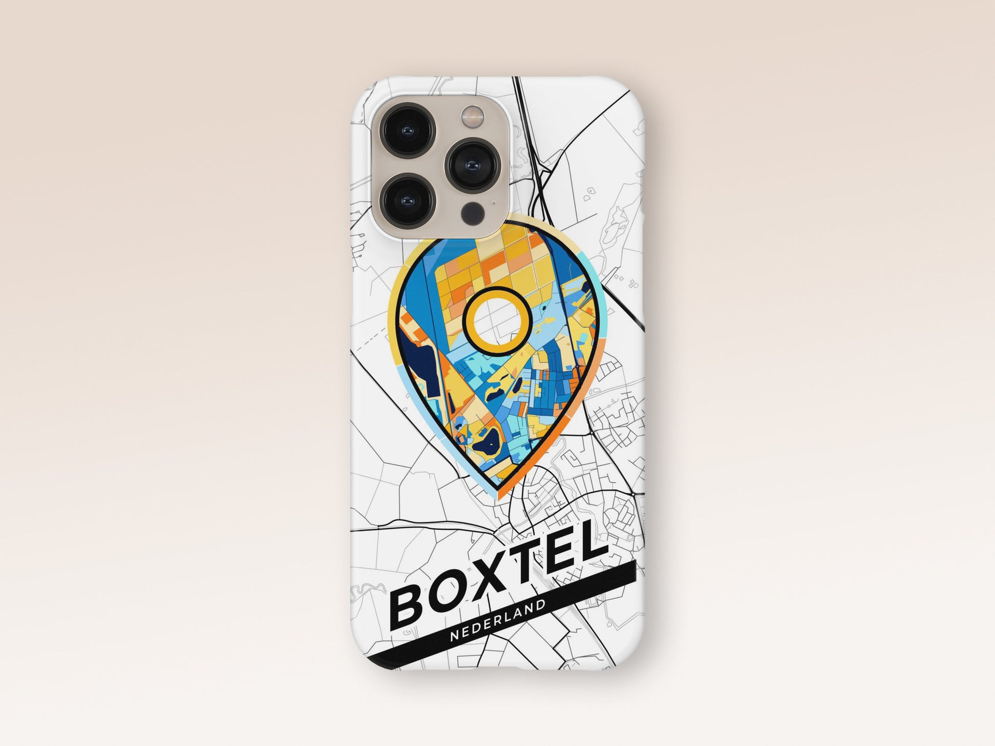 Boxtel Netherlands slim phone case with colorful icon. Birthday, wedding or housewarming gift. Couple match cases. 1