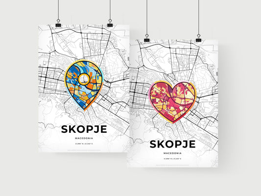 Skopje North Macedonia art print for couples