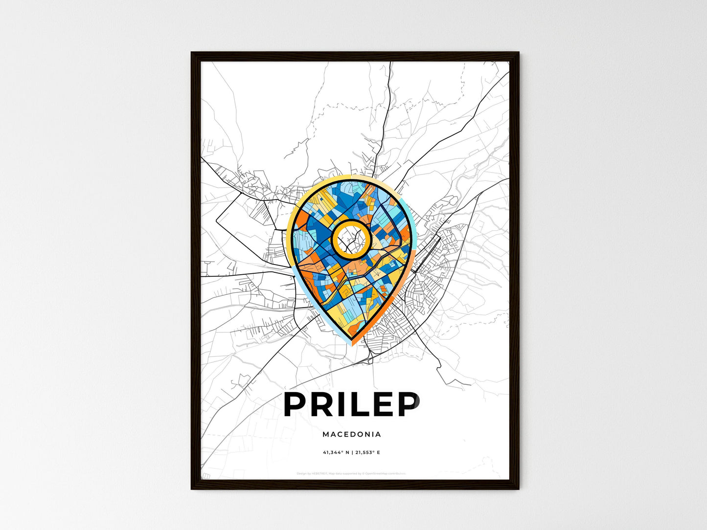 Prilep North Macedonia wedding art map with pointer icon