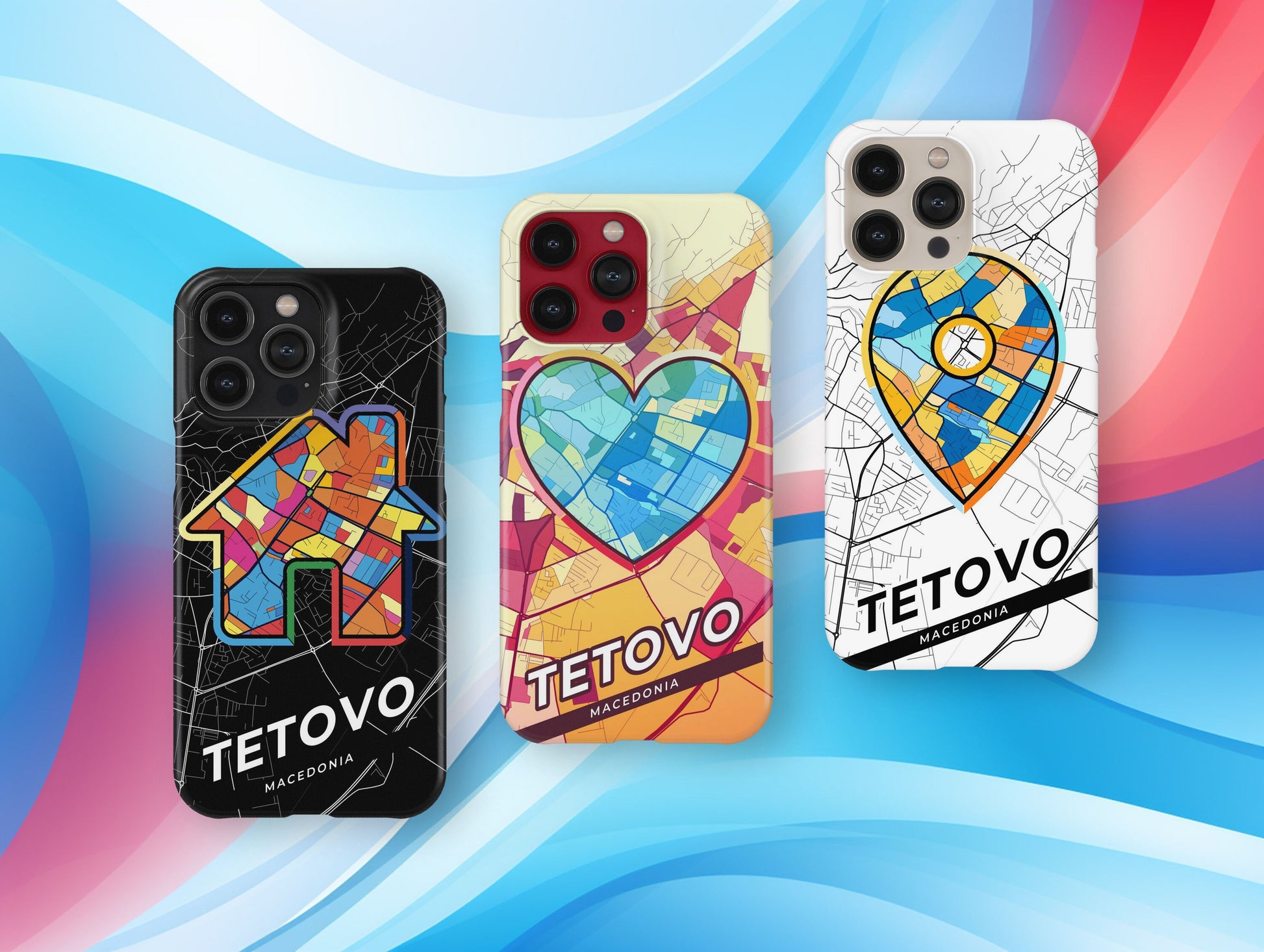 Tetovo North Macedonia slim phone case with colorful icon