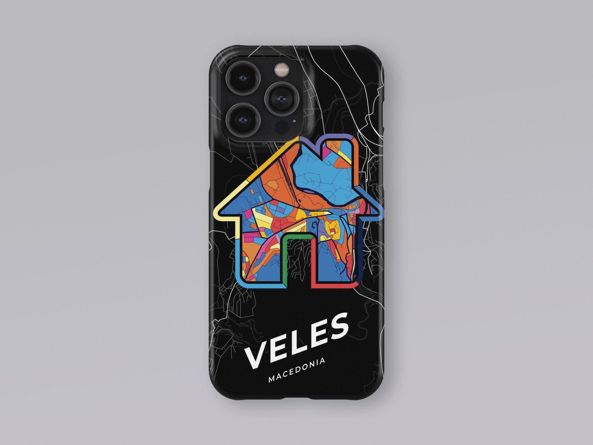 Veles North Macedonia slim phone case with colorful icon 3